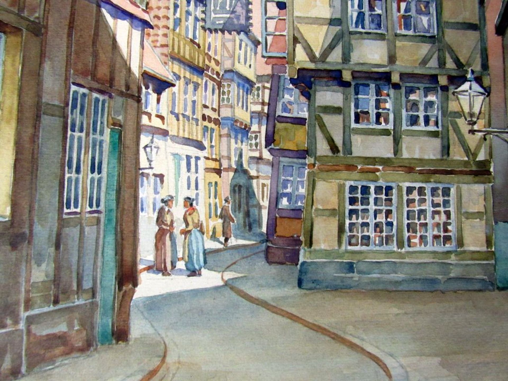 Aquarell Gasse in Hannover 53x44 - Image 5 of 8