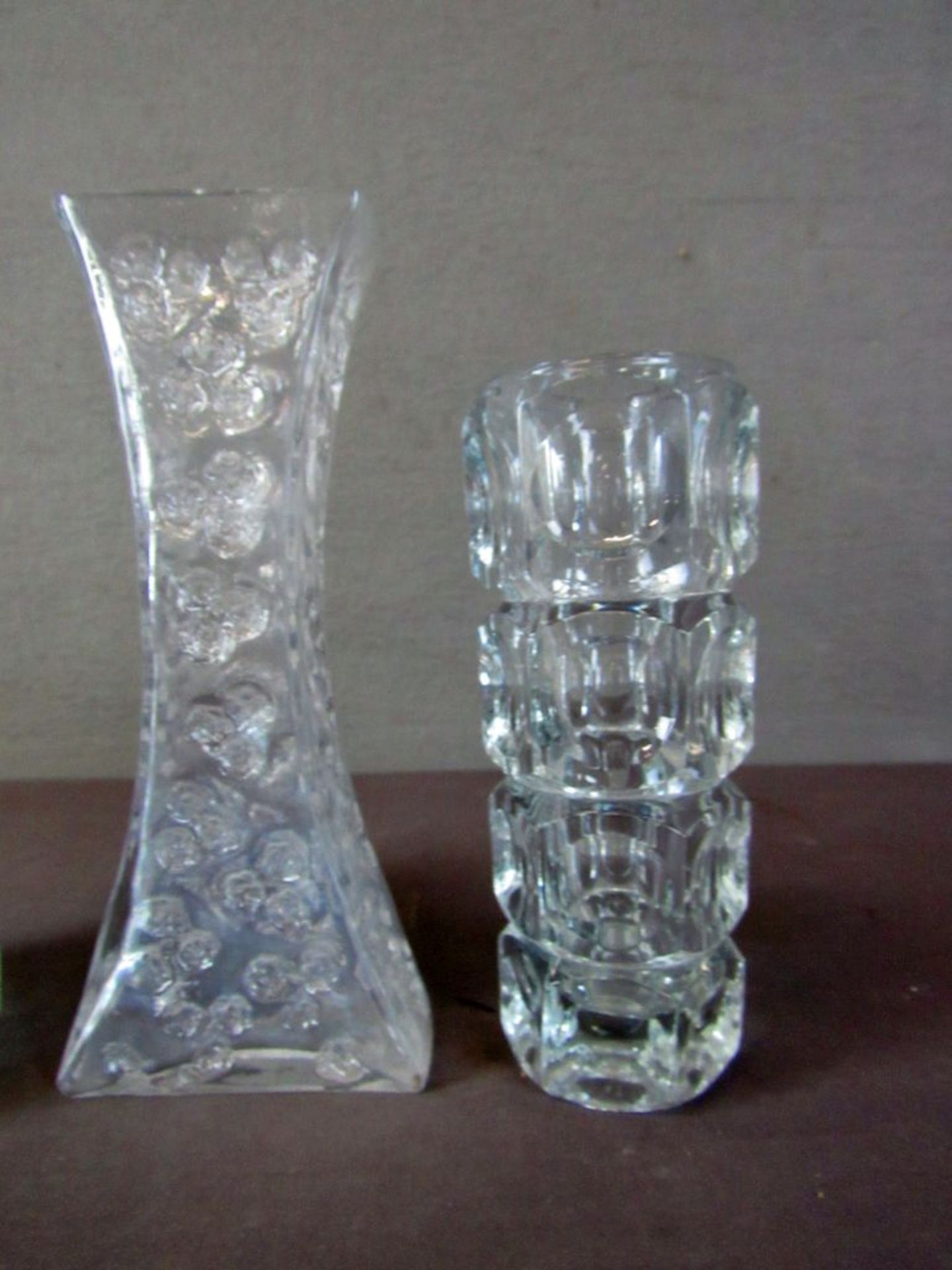 3 Vintage Kristallglas Vasen - Image 3 of 5