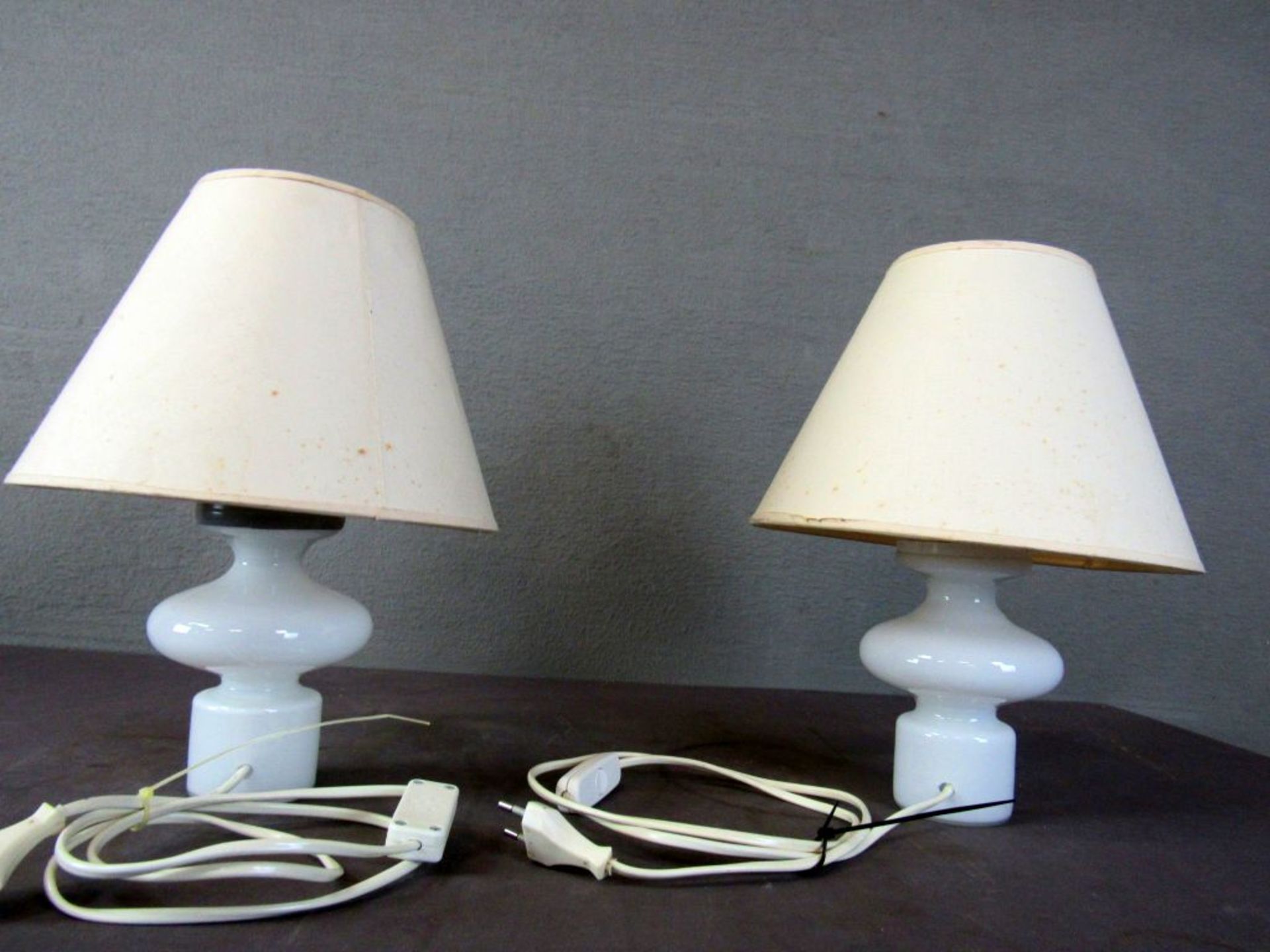Zwei 70er Jahre Tischlampen Glaskorpus - Image 4 of 4