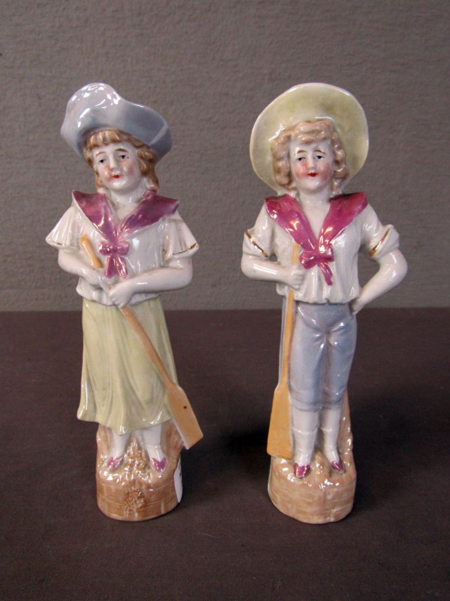 Zwei Nippesfiguren um 1900 18,5cm