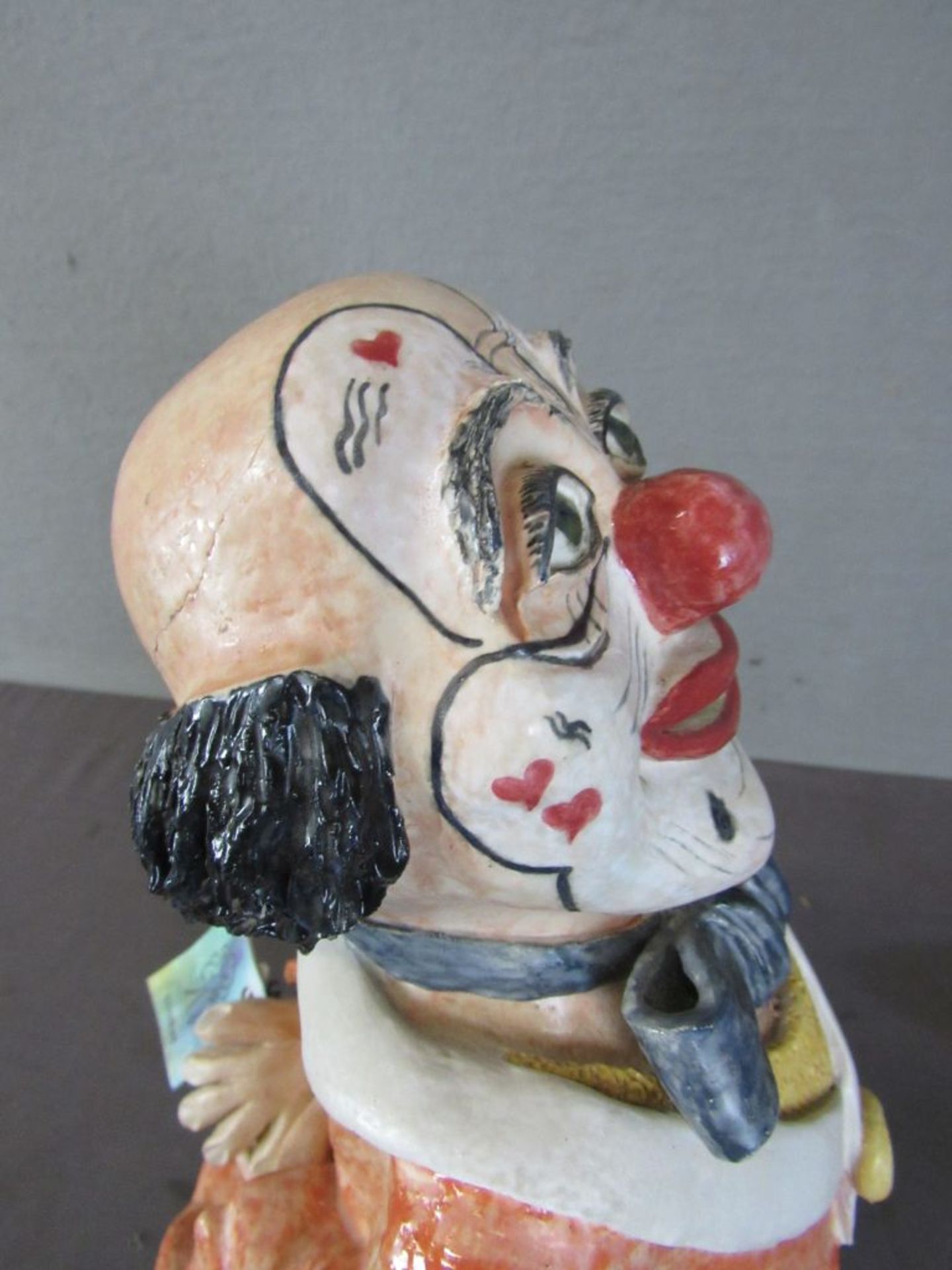 Skulptur lasierte Keramik Clown - Image 7 of 8