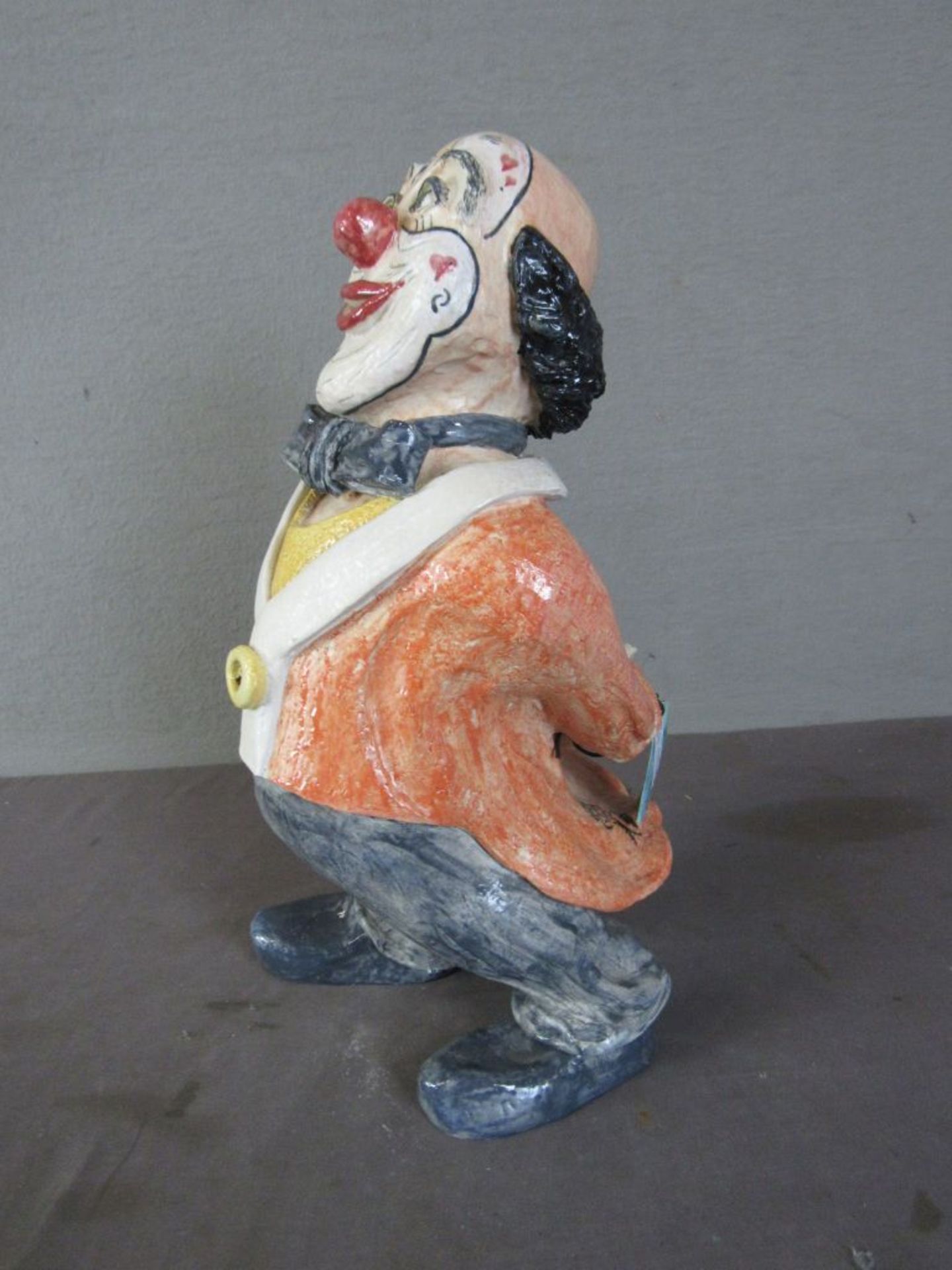 Skulptur lasierte Keramik Clown - Bild 3 aus 8