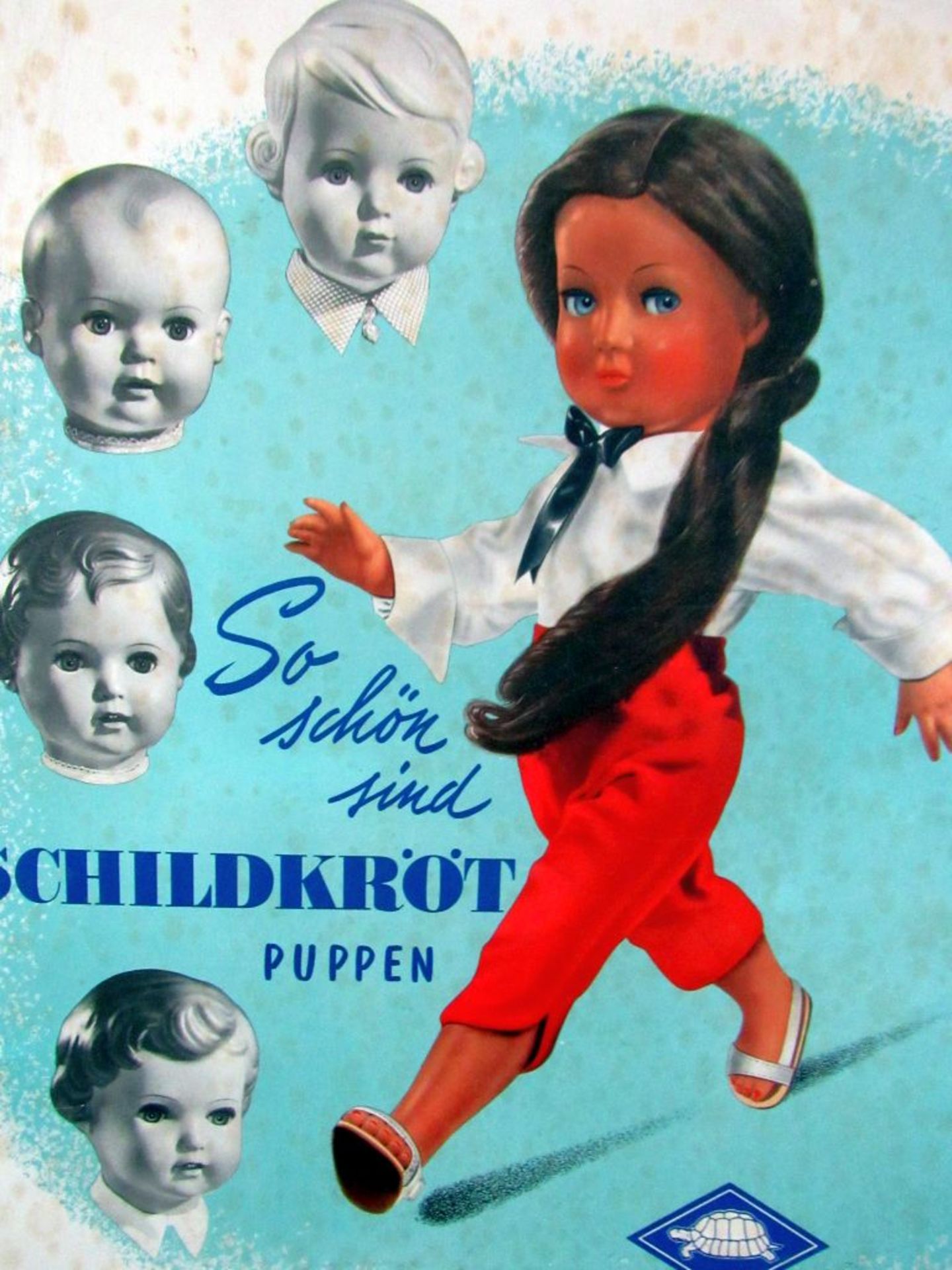Reklameschild Pappe Schildkröt Puppen