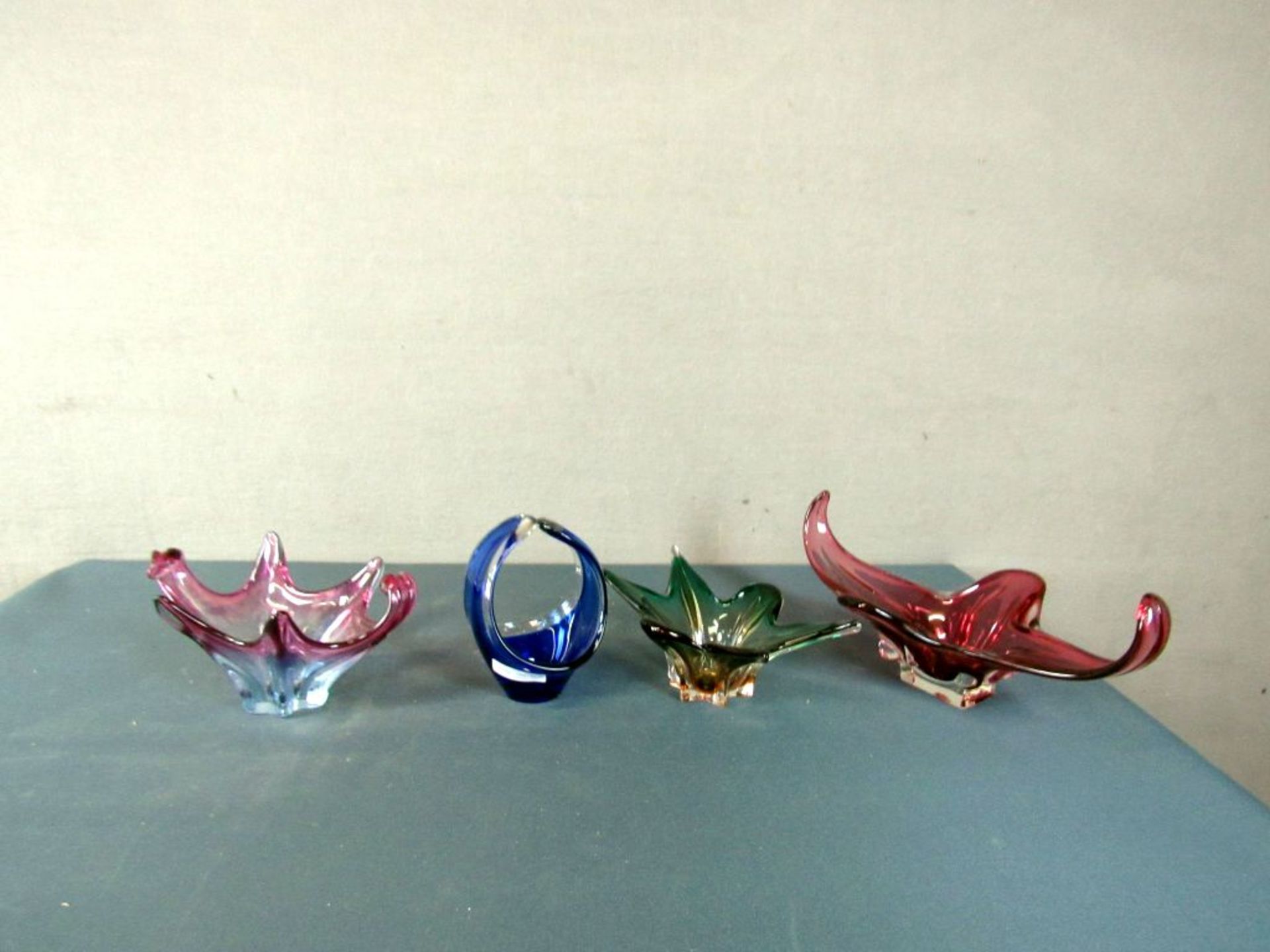 Vier Murano Glasschalen farbenfroh