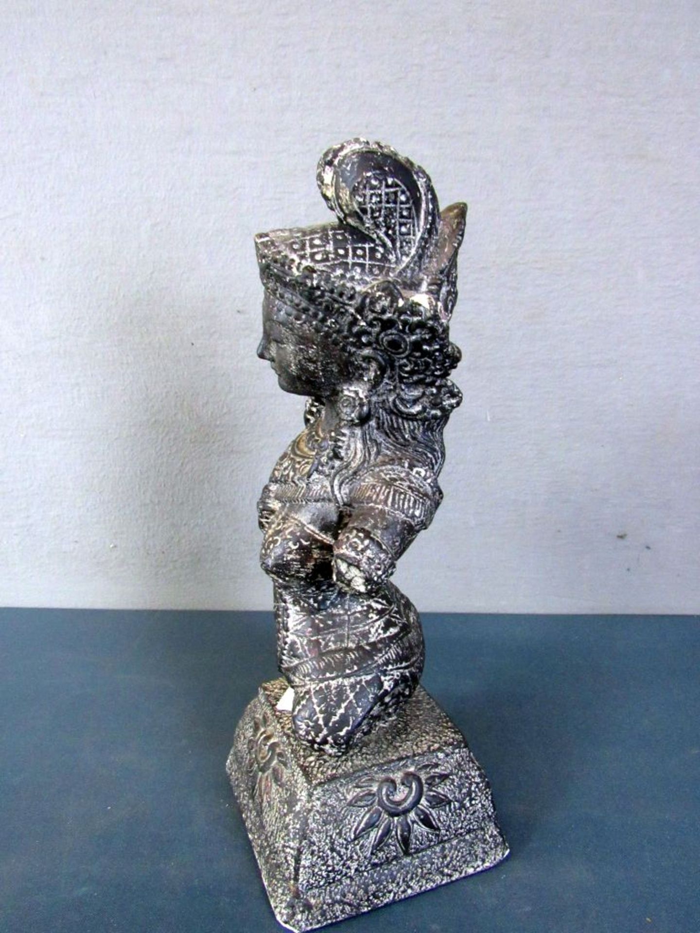 Asiatische Skulptur Steinguß ca.42cm - Image 4 of 7