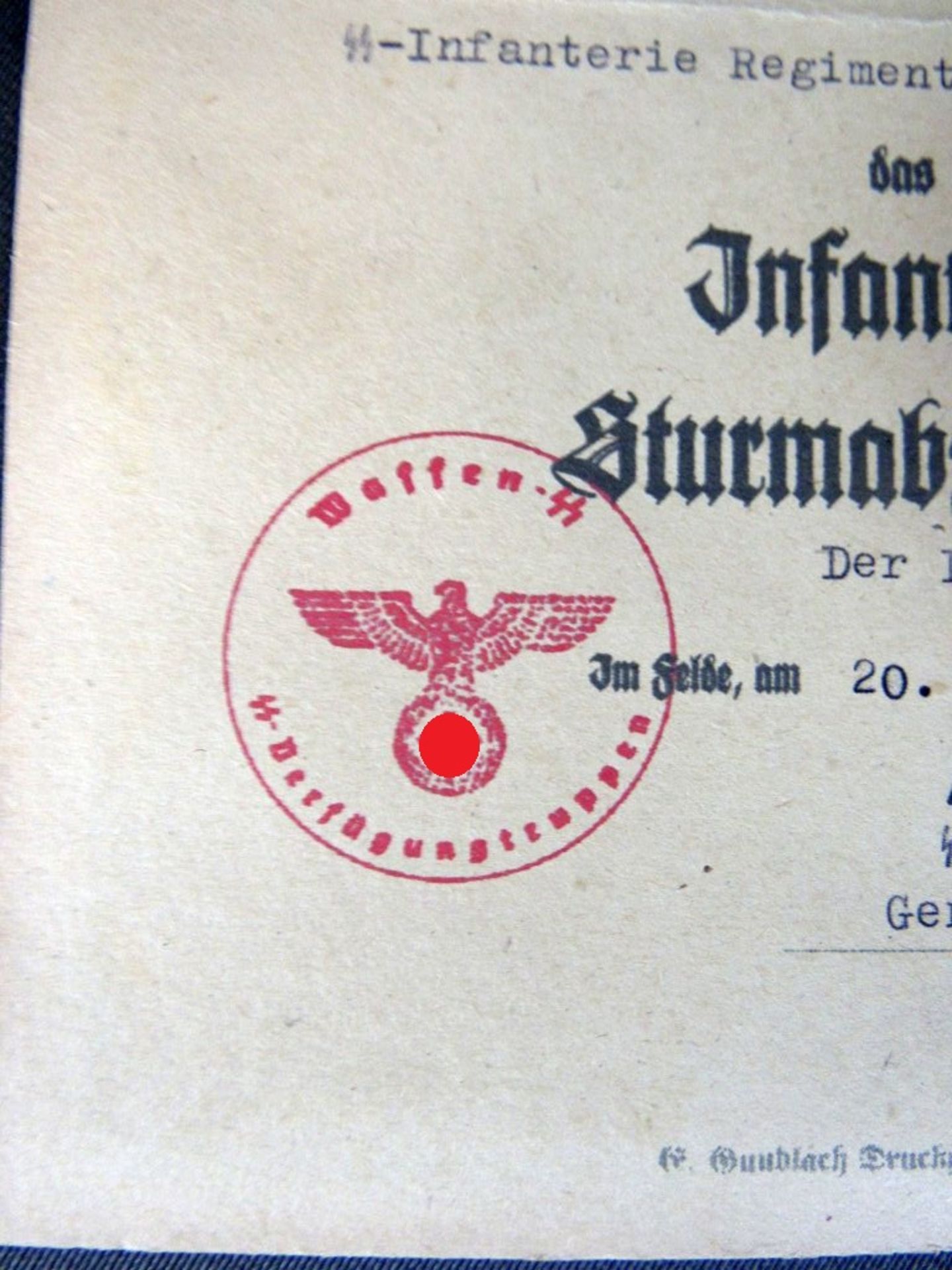 Urkunde SS für das Infanterie - Image 5 of 6