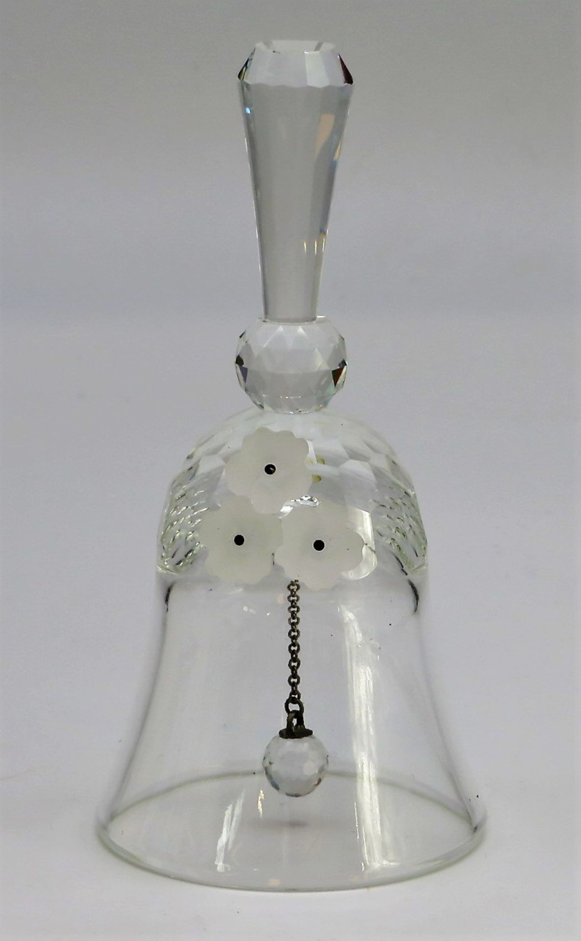 Tischglocke, Swarovski, farbloses Kristallglas vielfach geschliffen, Modellnr. 7467, OVP, h 14 cm, 