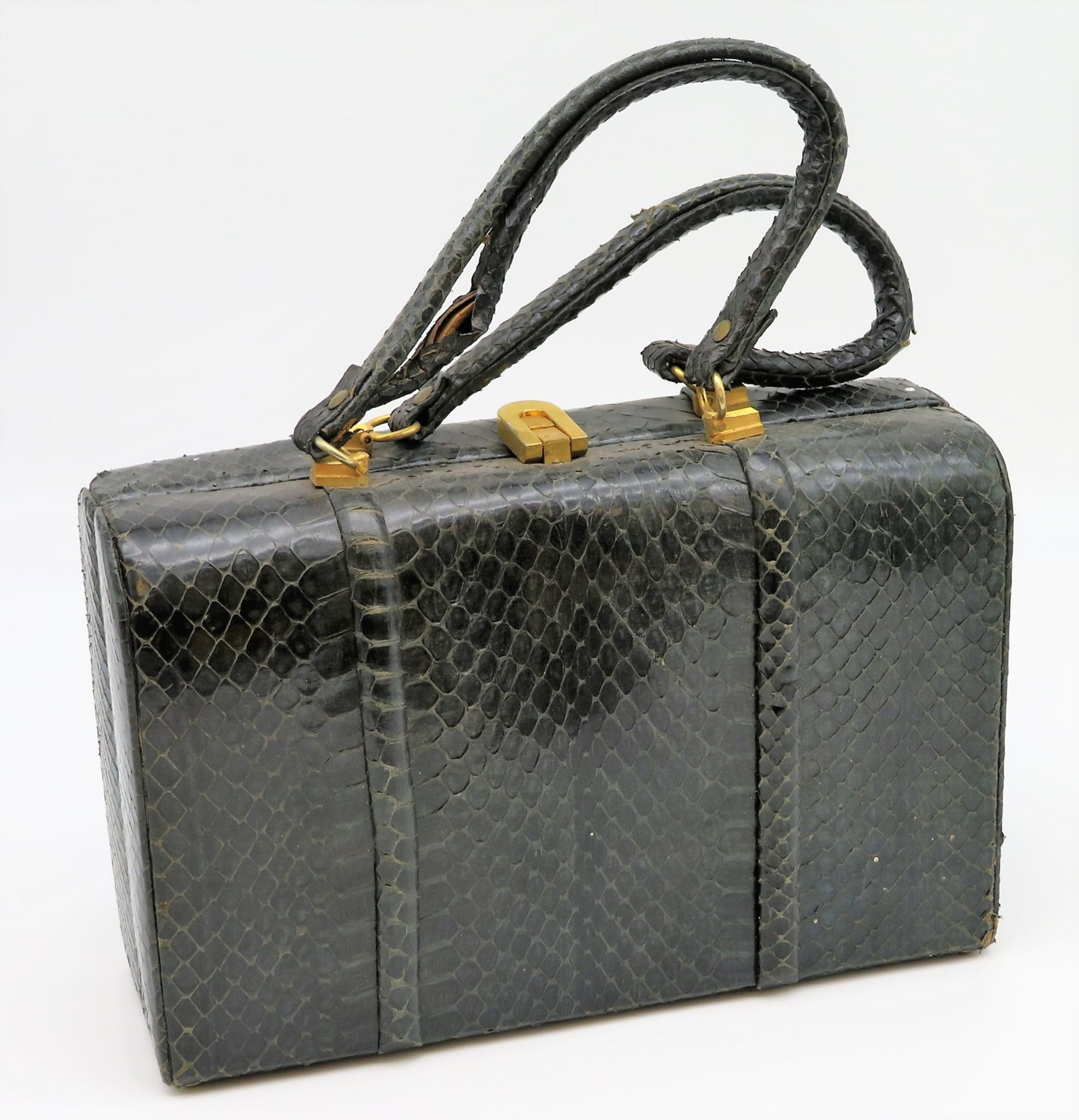 Vintage-Tasche, 1950/60er Jahre, Schlangenhaut, 17 x 25,5 x 9 cm.