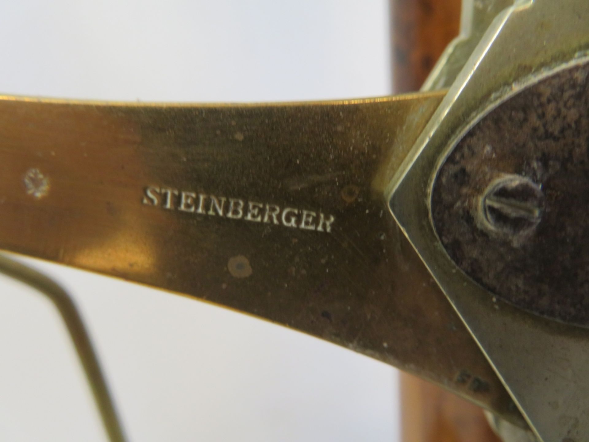 Apothekerwaage, um 1830, sign. "Steinberger", Holz, rest.bed., 76 x 48 x 26 cm. - Image 2 of 4