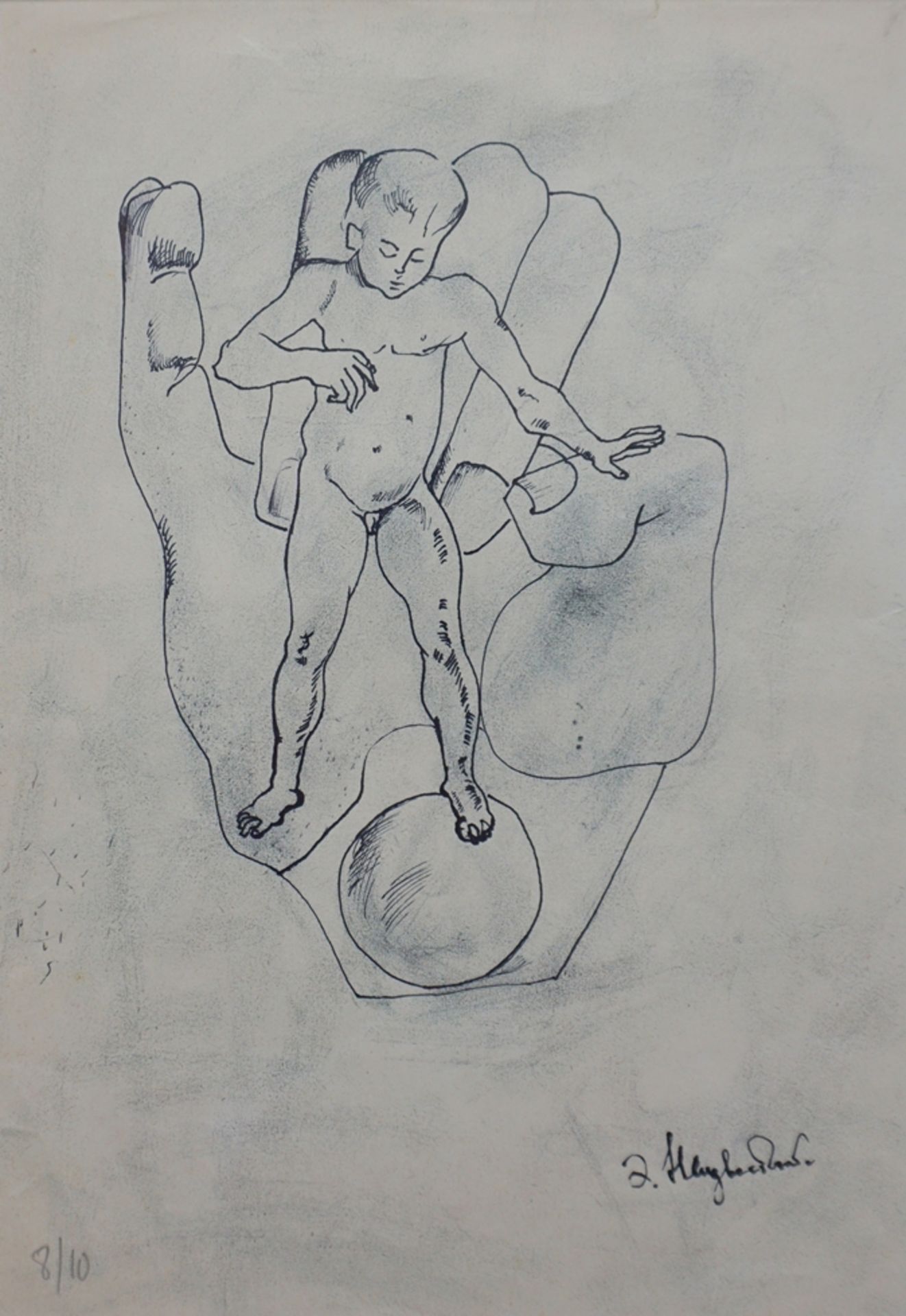 Ernst Neizvestny (1925, Sverdlovsk/RUS - 2016, New York/USA), "Hand mit Jungen“, Lithografie
