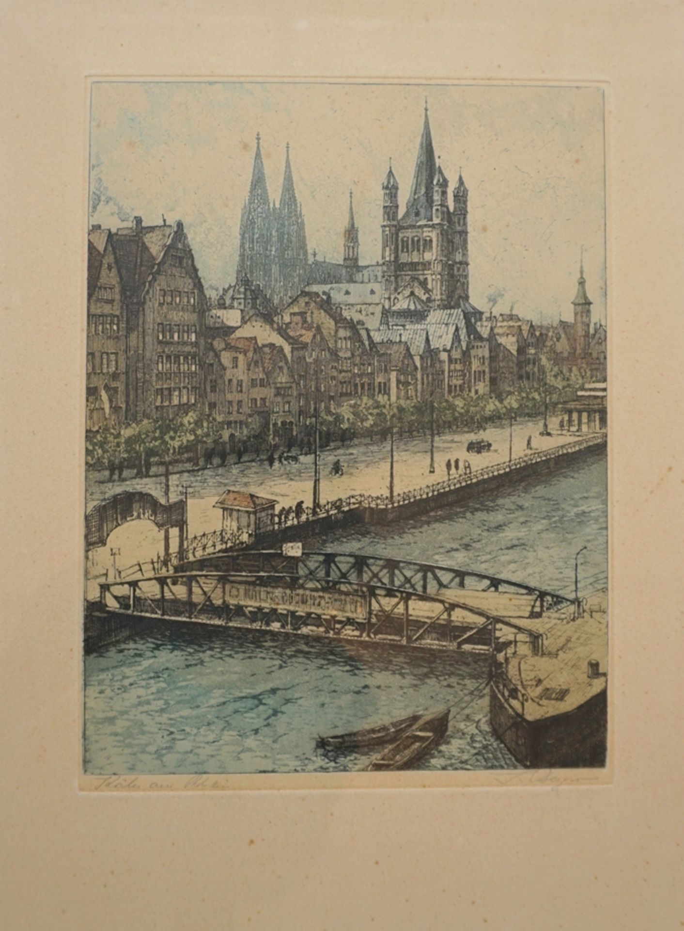 attr. Josef Eidenberger (1899, Goisern/Ö - 1991, Niederwaldkirchen), "Köln am Rhein", 1.Hälfte 20.J
