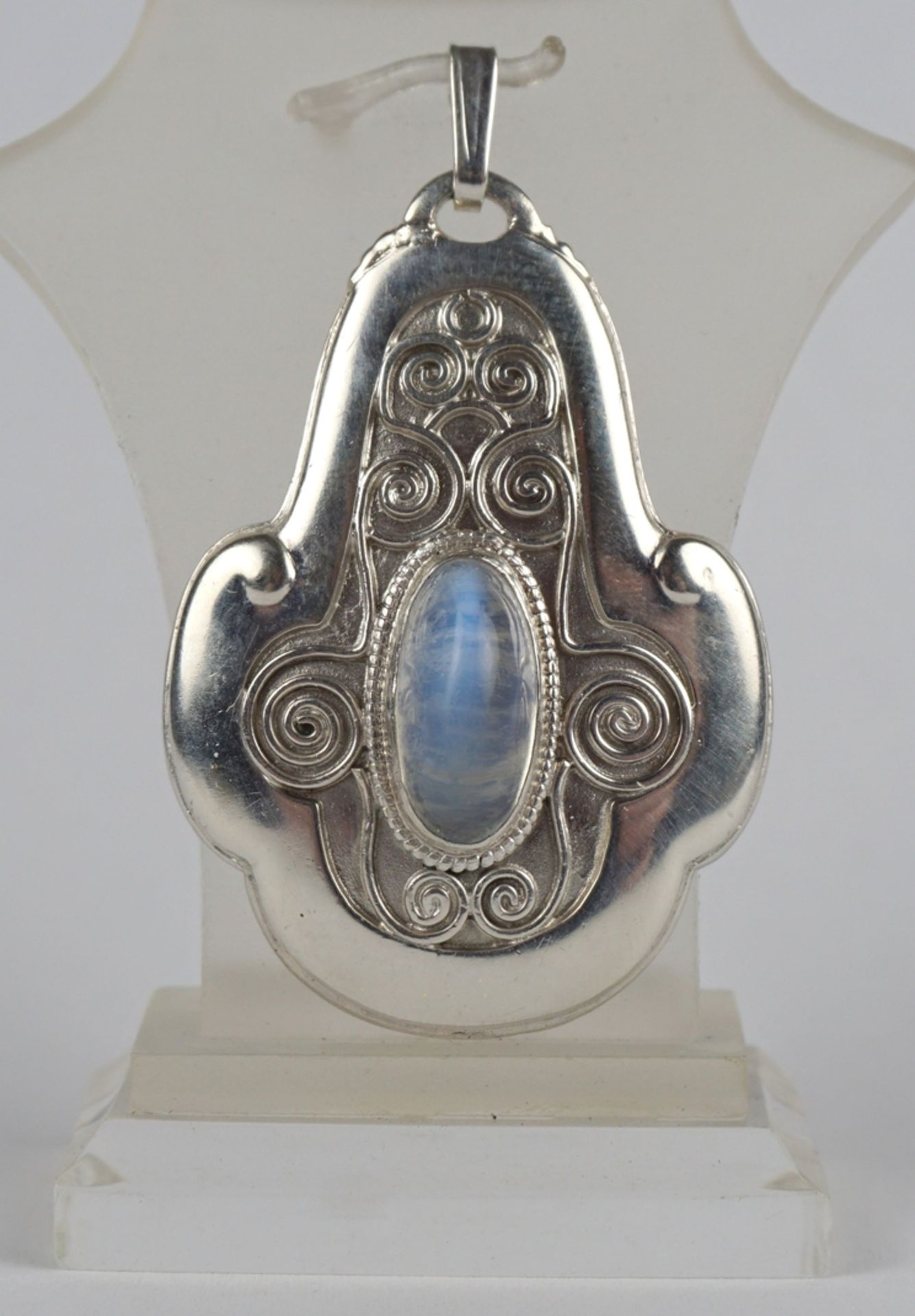 Anhänger mit Mondstein, 800er Silber, Gew.9,44g, Jugendstil, um 1900