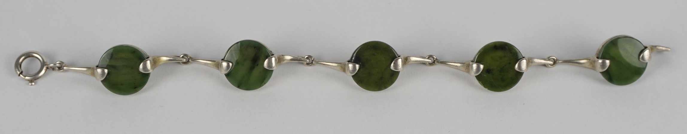 Armband mit Jade / Nephrit, Silber gepr., Gew.14,61g - Image 2 of 3