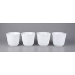 4er Set Thermobecher, White Fluted Porzellan Serie, Entwurf Arnold Krog für Royal Copenhagen