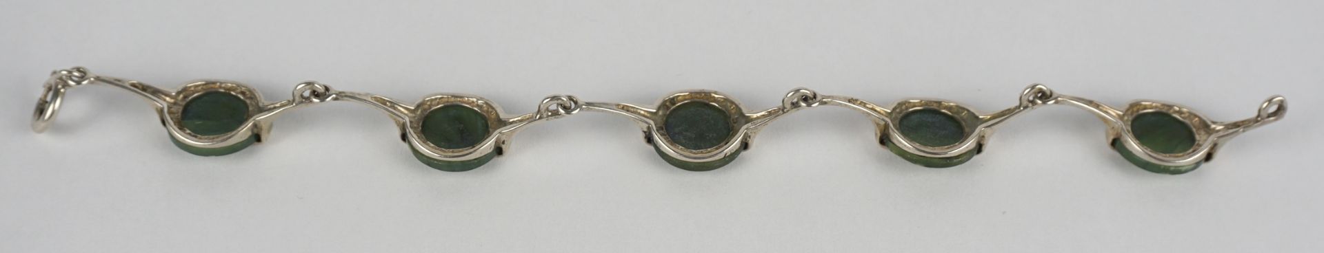 Armband mit Jade / Nephrit, Silber gepr., Gew.14,61g - Bild 3 aus 3