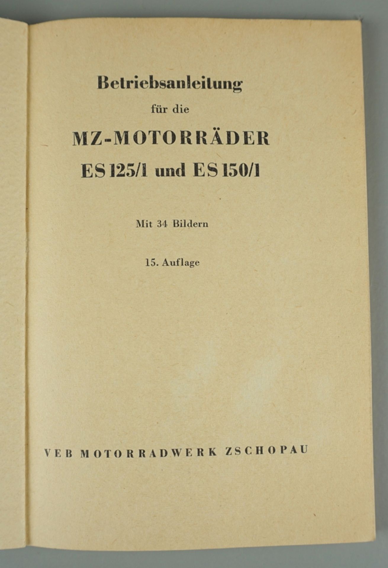 Betriebsanleitung für MZ-Motorräder ES125/1 - ES 150/1 - Image 2 of 2
