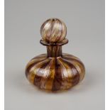 Flacon mit Glasflitterstreifen, Murano, mundgeblasen, H.7cm