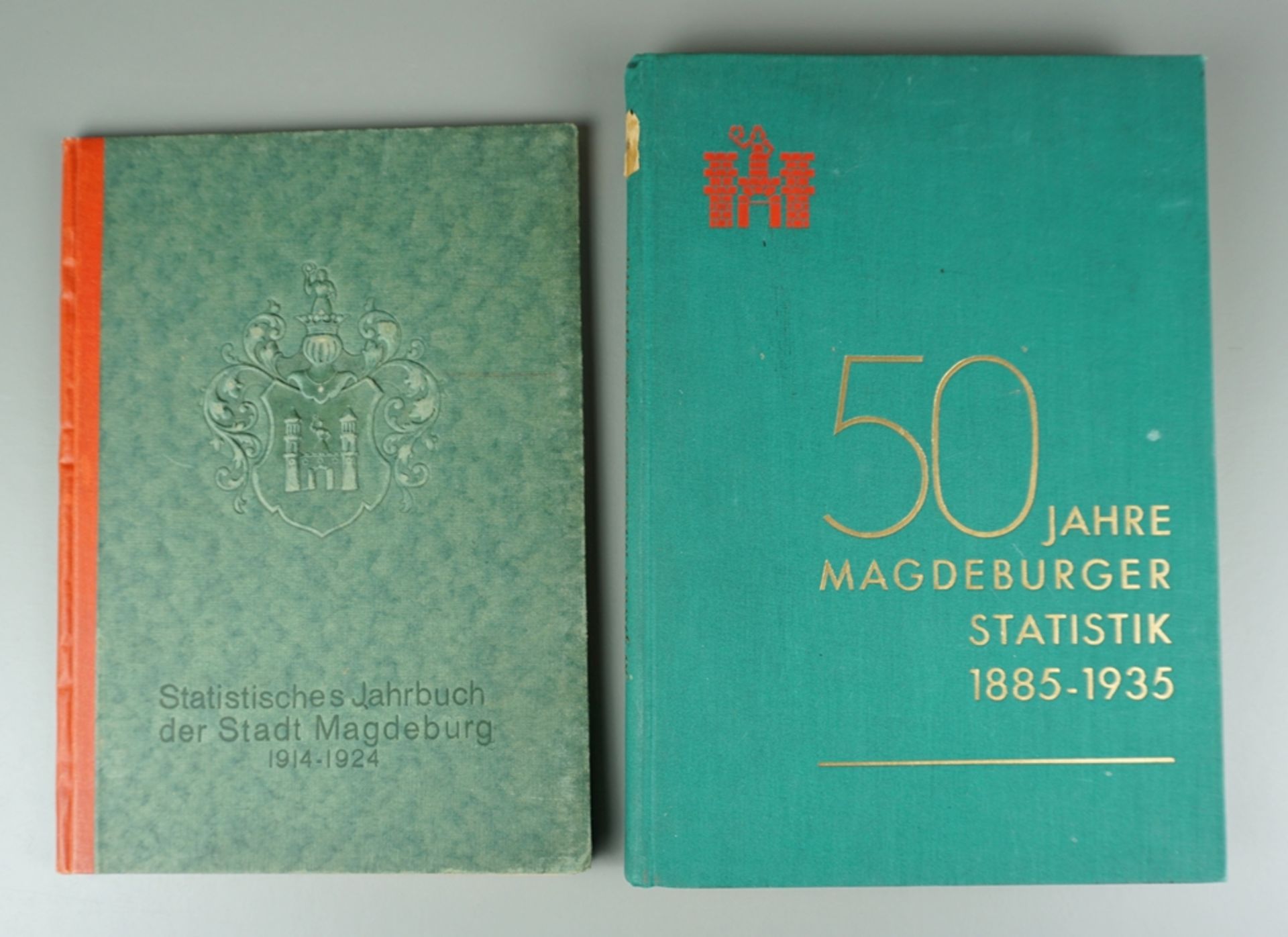 2 Magdeburger Statistikbücher, 1920-1930er Jahre
