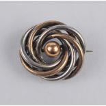 Bicolor-Spiralbrosche, Silber, partiell vergoldet, um 1920