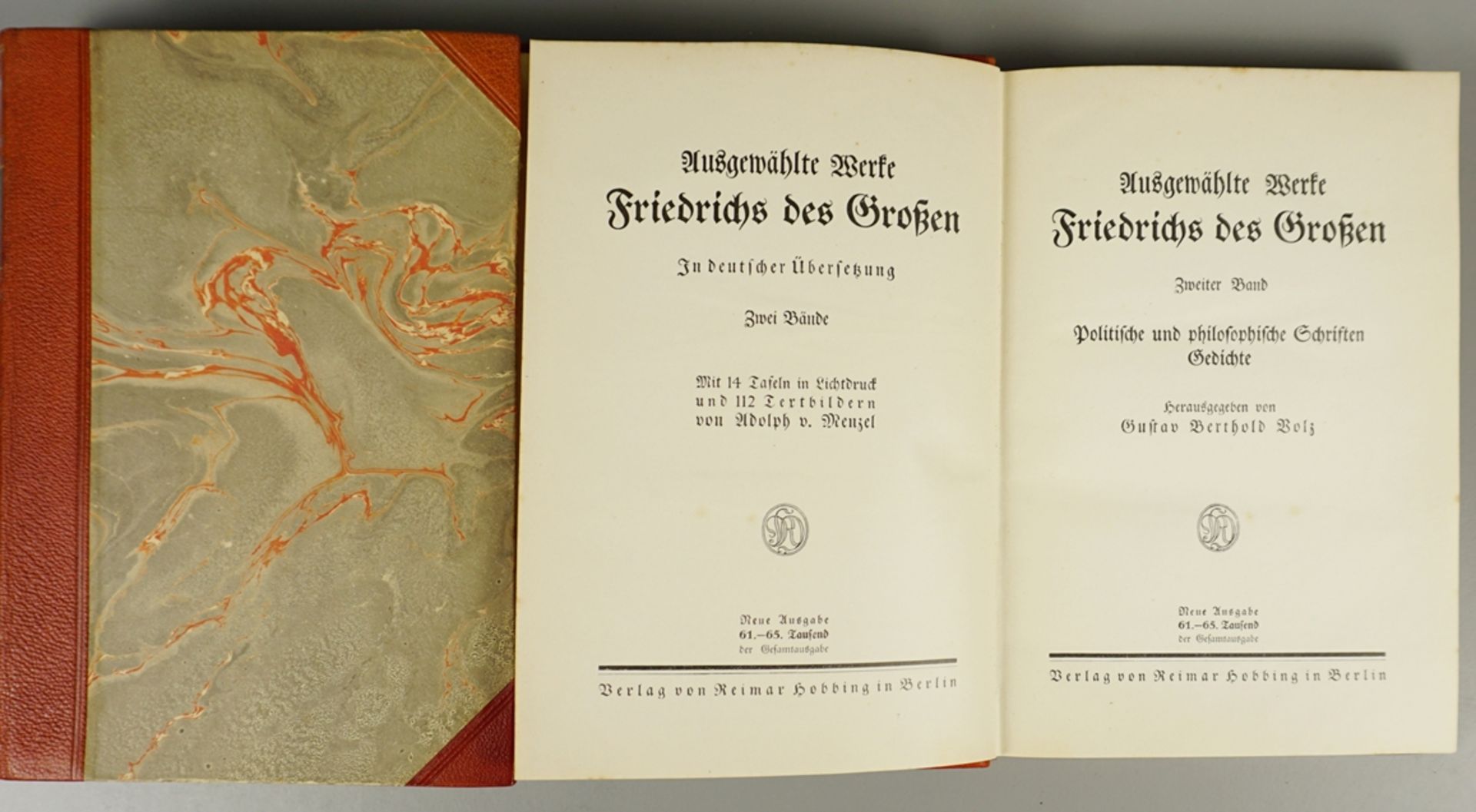 3 Bde., Friedrich der Große, Verlag von Reimar Hobbing, Berlin, um 1910 - Bild 2 aus 2
