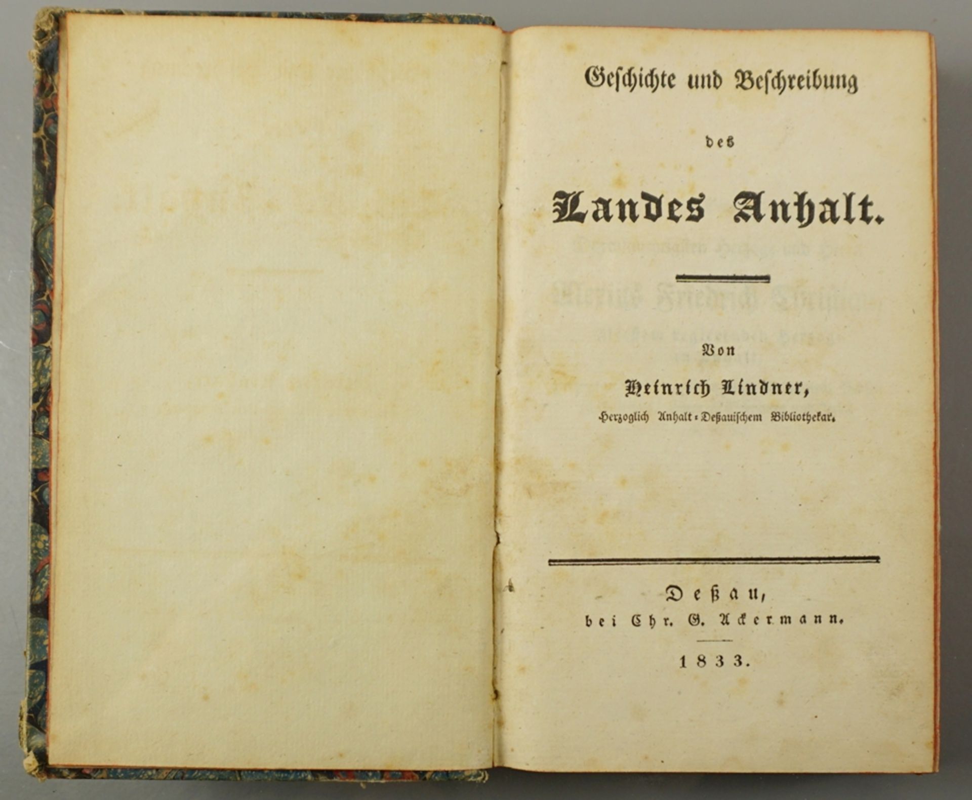 Geschichte und Beschreibung des Landes Anhalt, Heinrich Lindner, 1833