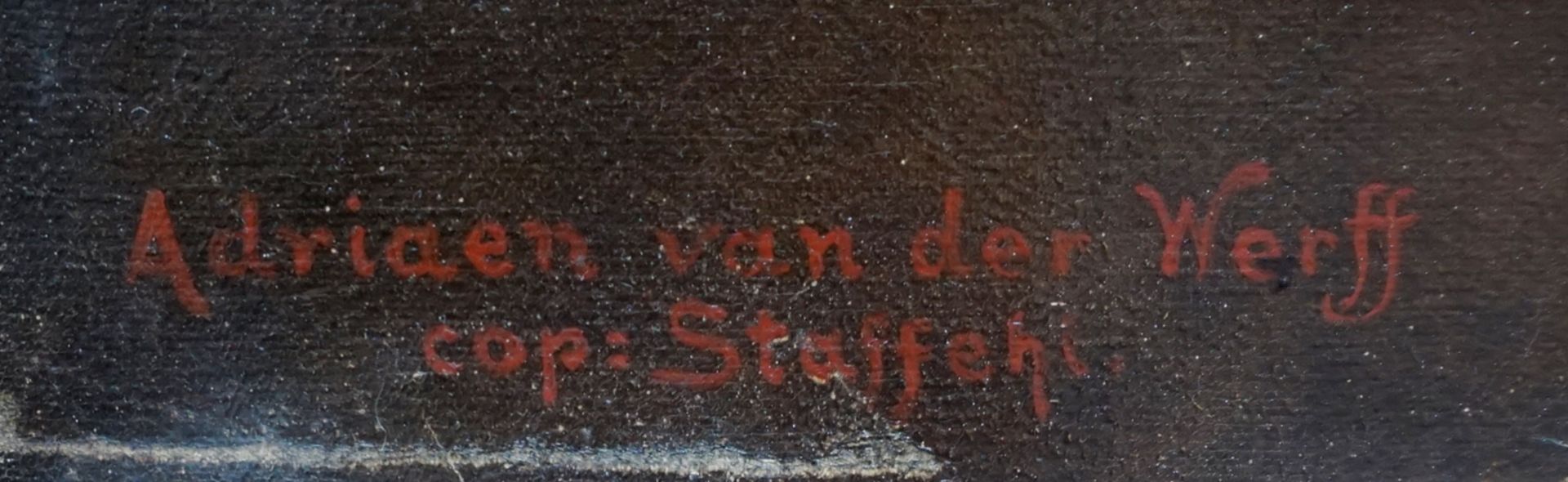 signiert "Staffehl", "Die Verstoßung der Hagar" nach Adriaen van der Werff, 19. Jh., Öl/Leinwand - Bild 3 aus 3