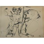 Karl Friedrich Brust (1897, Frankfurt/Main - 1960, München), "Tanzende II", 1950, Tinte/Papier