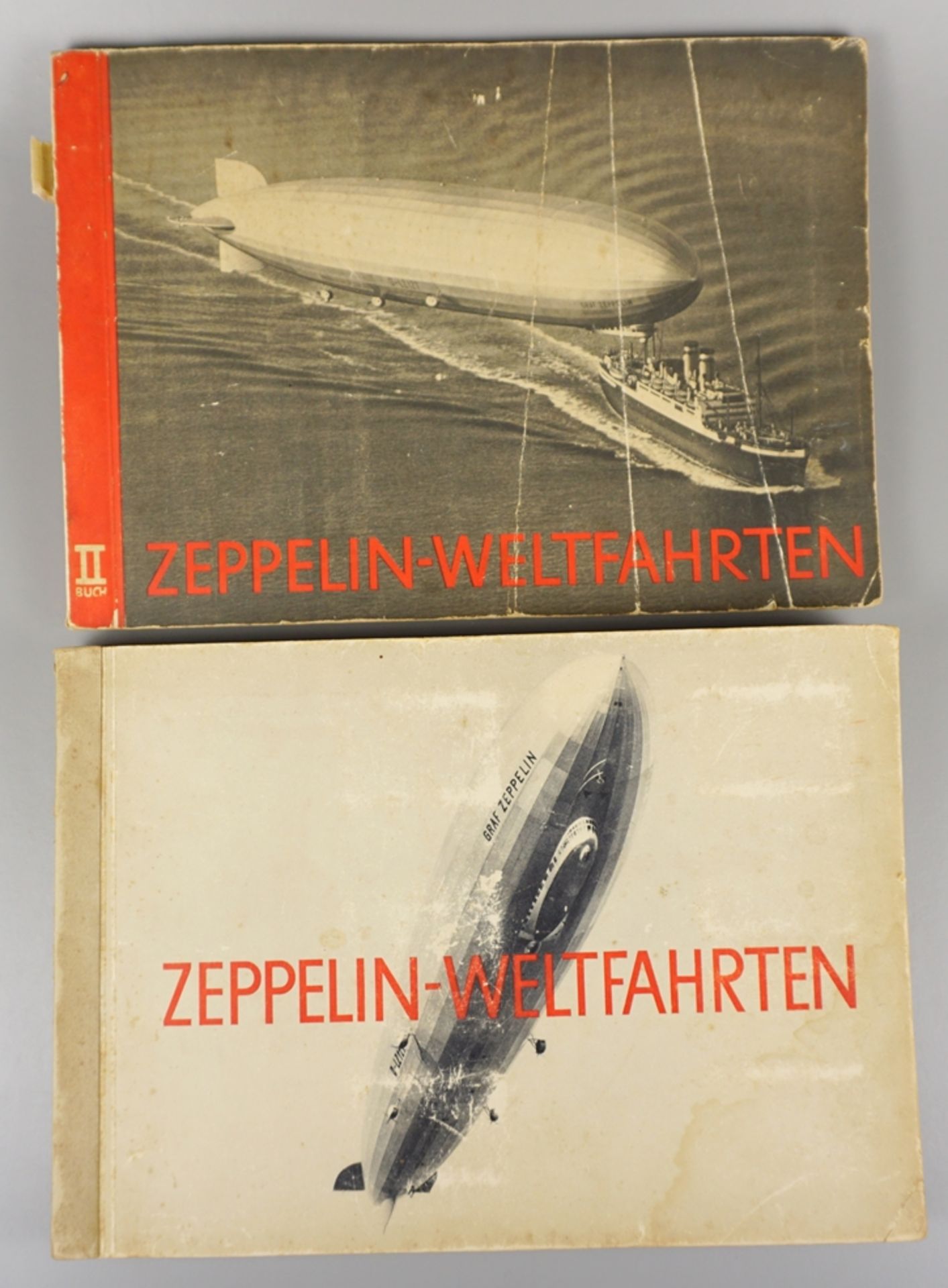 2 Zigarettenbilderalben Zeppelin-Weltfahrten, I und II, 1932/1933