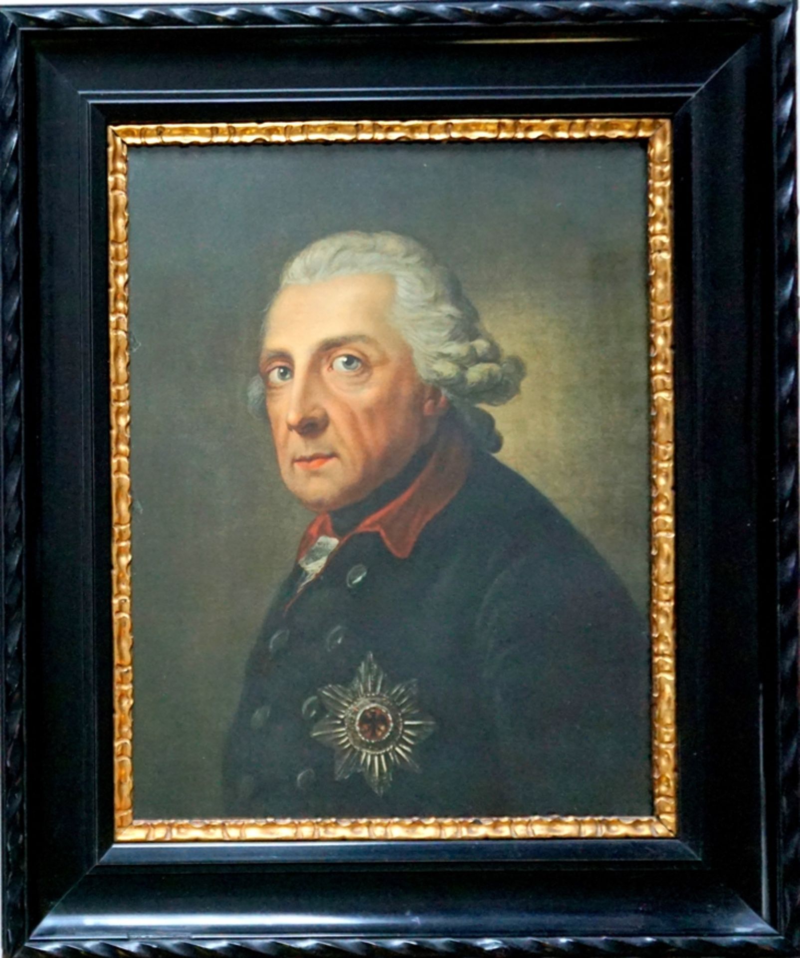 Farblithografie nach Anton Graff, "Friedrich II. (der Große)", spätes 19. Jh.