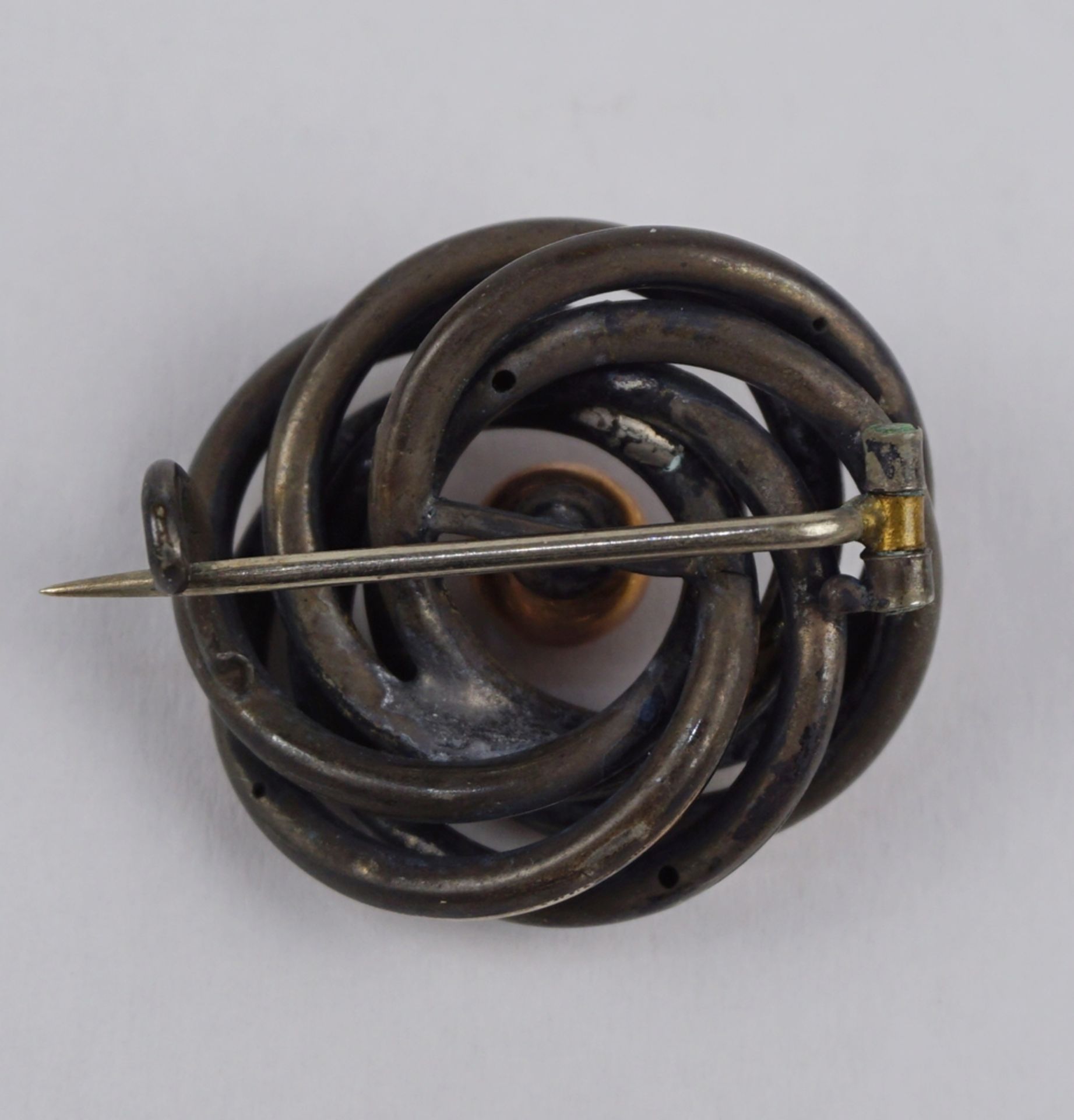 Bicolor-Spiralbrosche, Silber, partiell vergoldet, um 1920 - Bild 2 aus 2