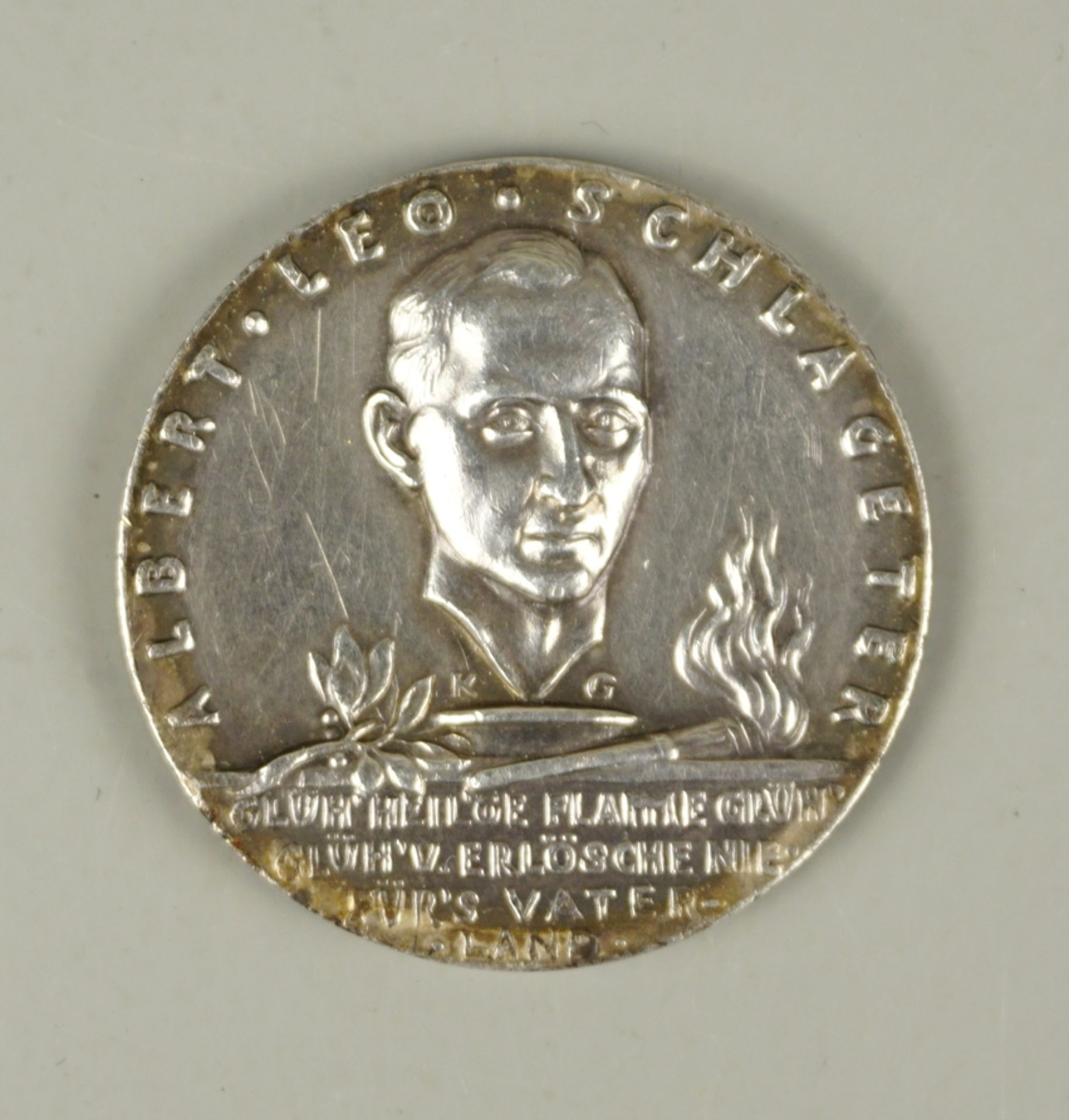 Erinnerungsmedaille Albert Leo Schlageter, 1923, Silber