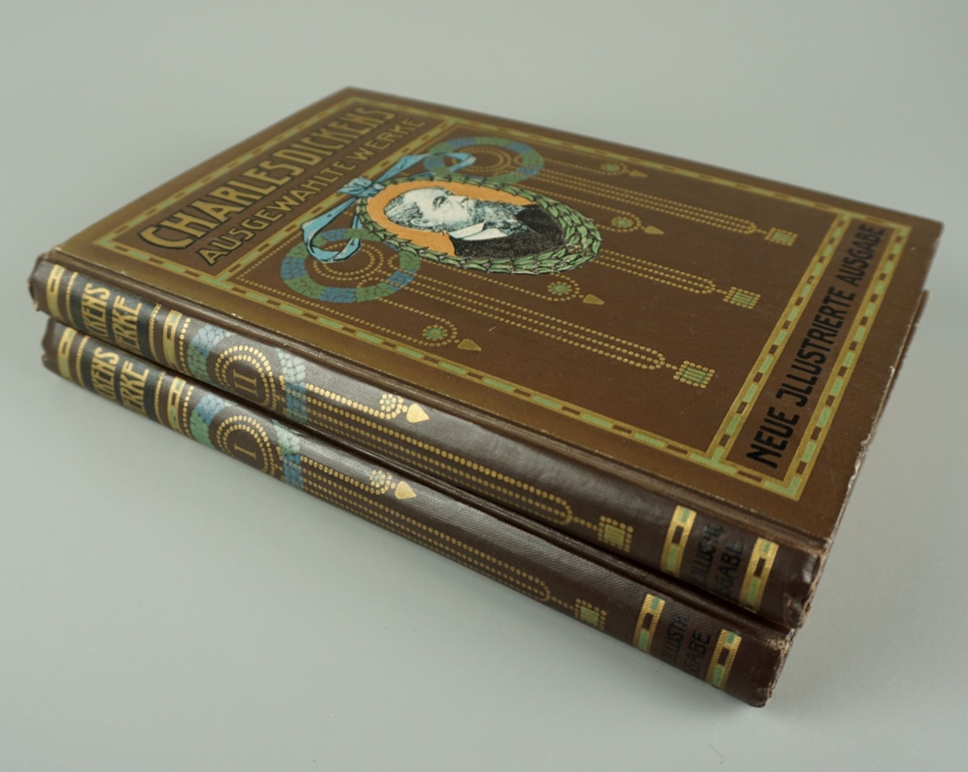 Charles Dickens ausgewählte Werke, Neue illustrierte Ausgabe in 2 Bänden, um 1900 (o.Jz.)
