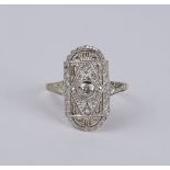 Art-Déco-Diamant-Ring, 585er Weiß- und Gelbgold, Gew.2,59g