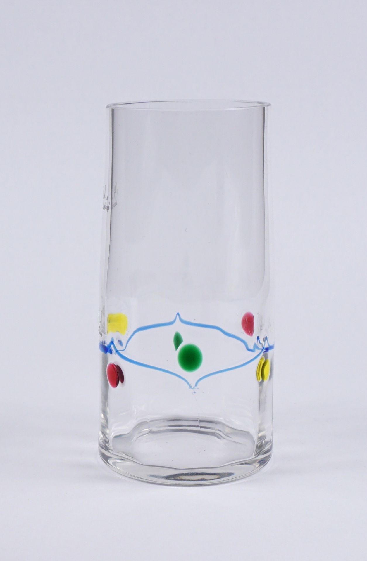 Glas mit eingeschmolzenen Punkten und blauem Faden, Jugendstil um 1900 - Bild 2 aus 2