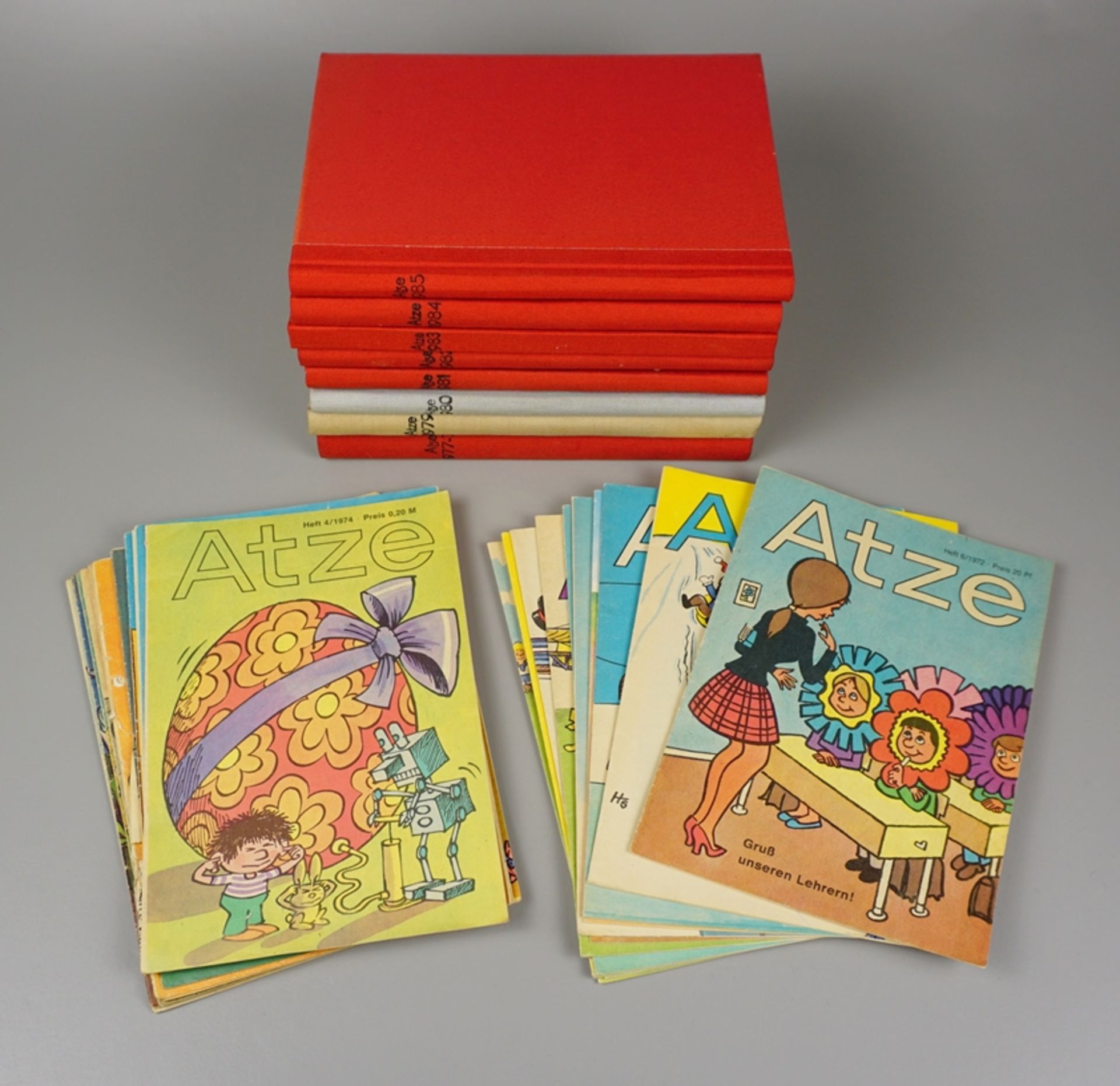 Kinder- und Jugendzeitschrift Atze, gebundene Jahrgänge 1977 bis 1985, DDR