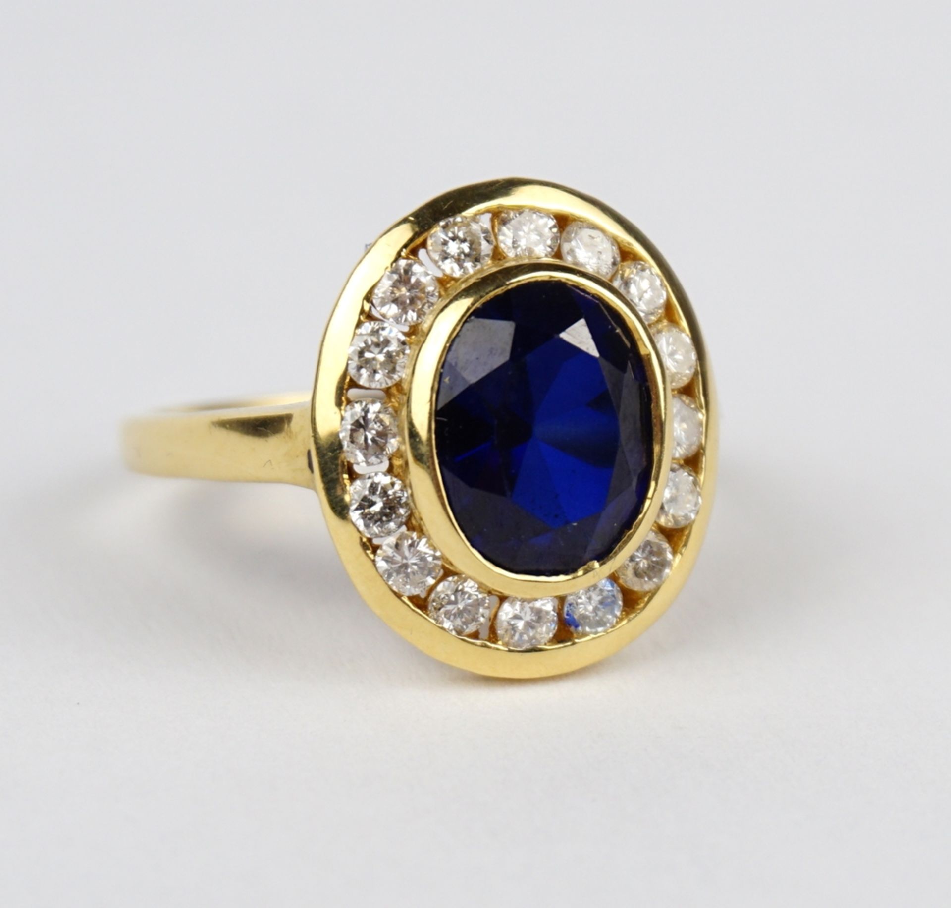 Saphir-Brillant-Ring. 750er Gold