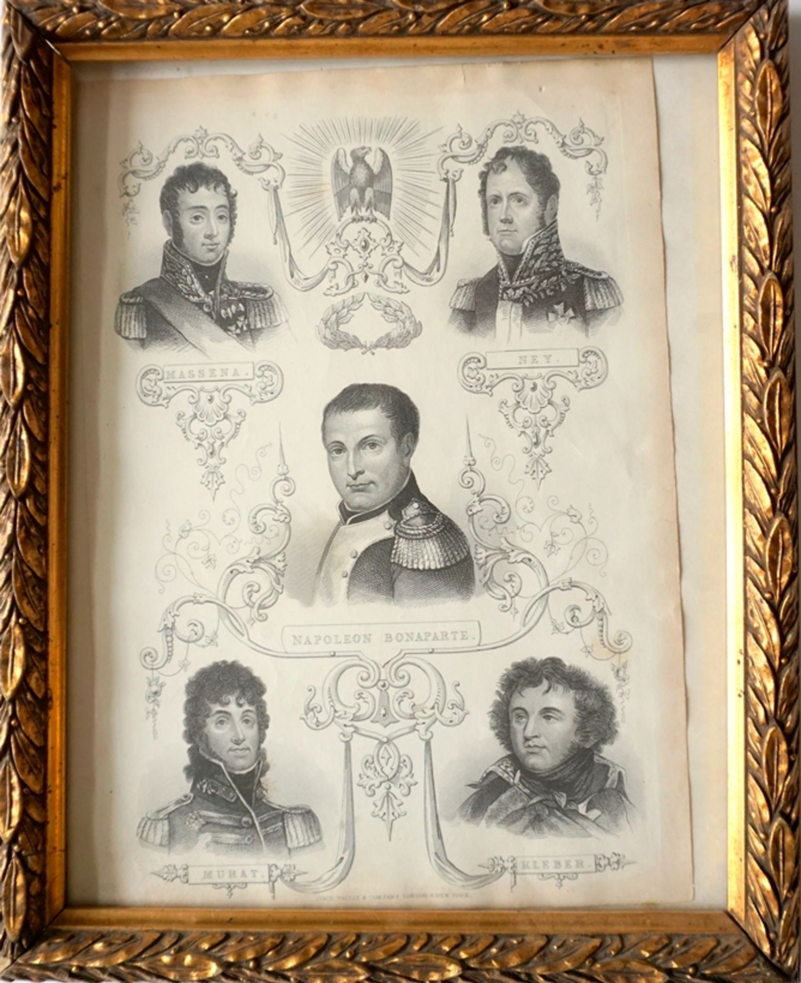 Stahlstich "Napoléon Bonaparte, Massena, Ney, Murat und Kleber", 1853