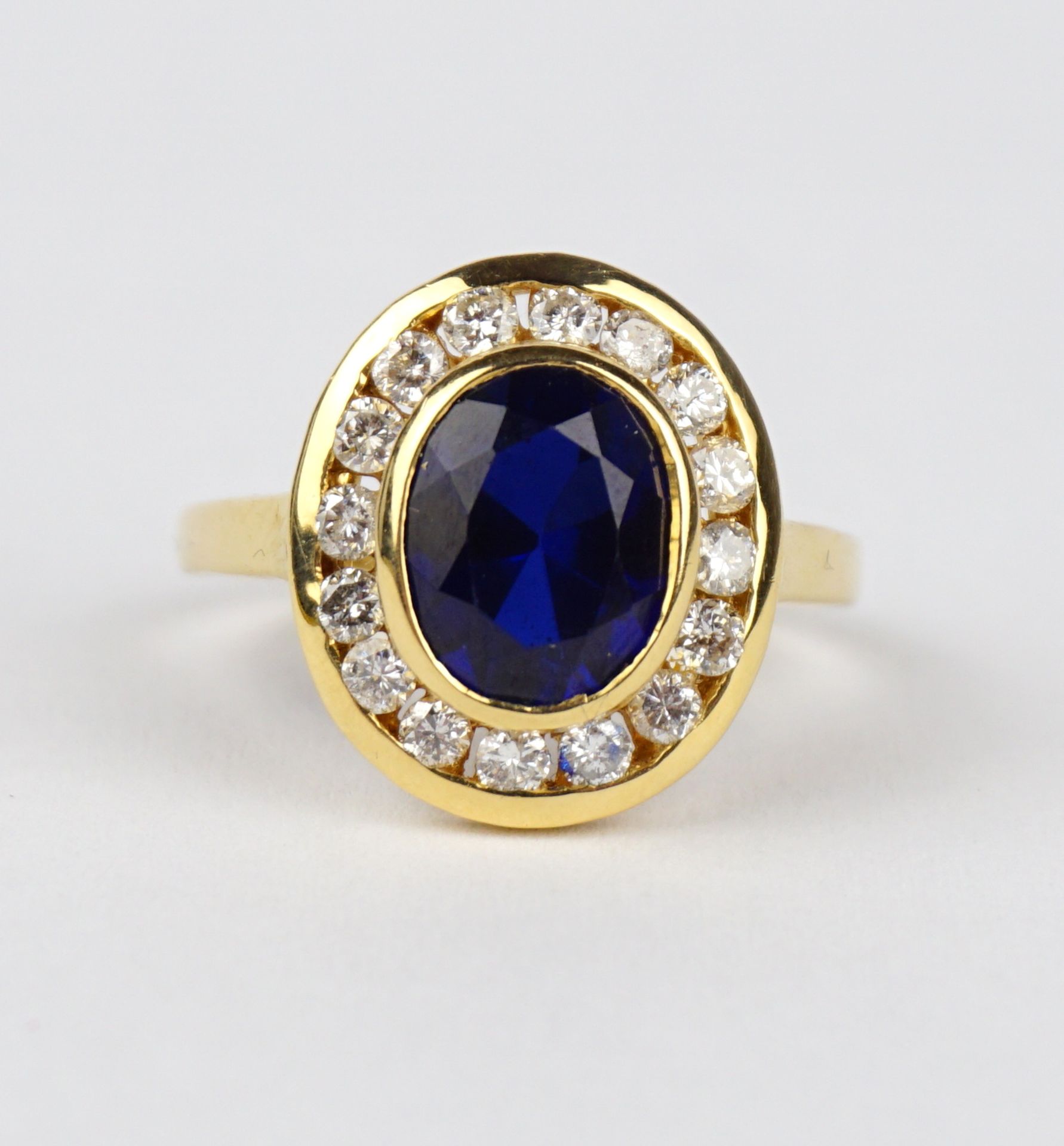 Saphir-Brillant-Ring. 750er Gold - Image 2 of 3