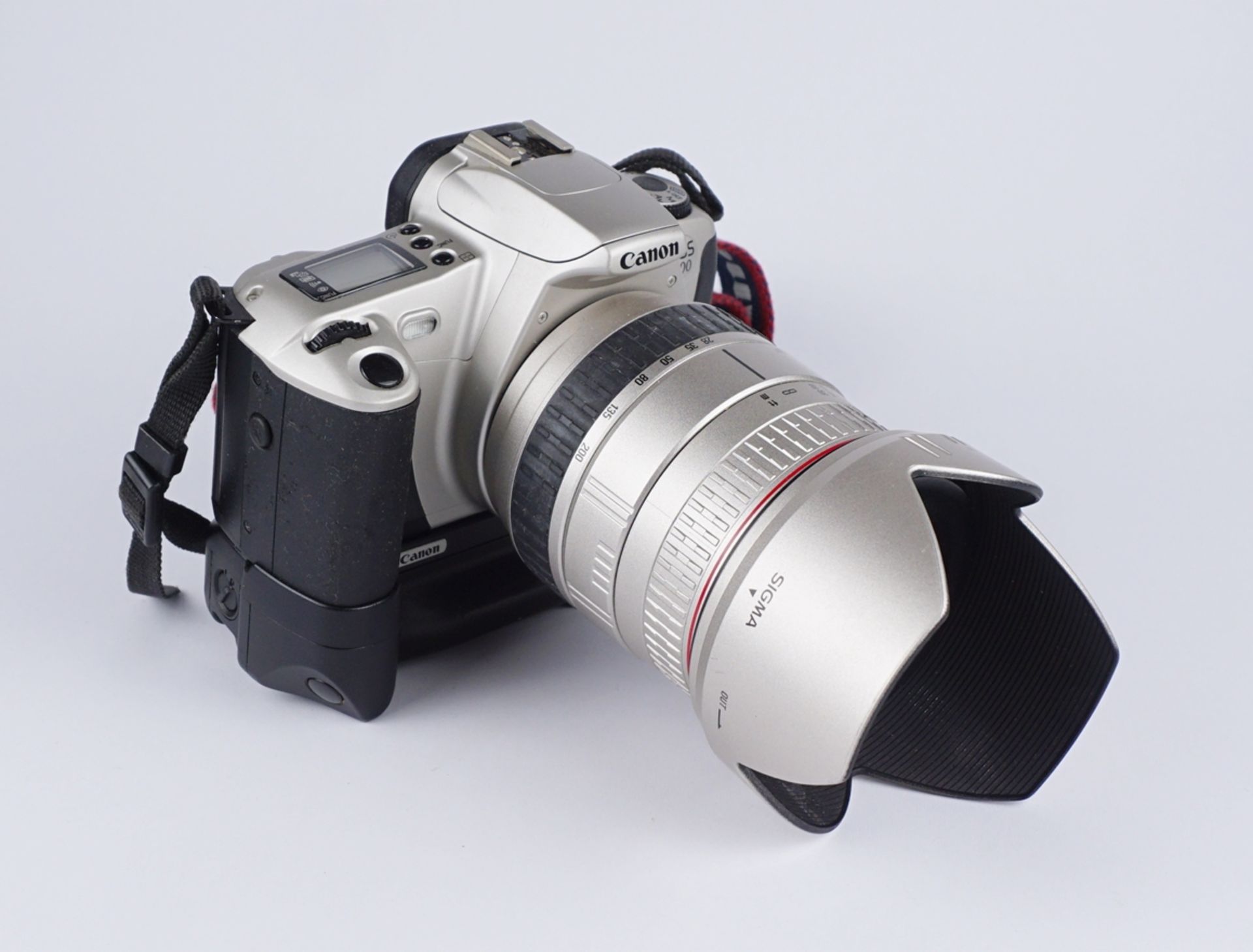 Spiegelreflexkamera Canon EOS 300 und 3 Objektive, dazu Blitzlicht Exakta 300 AF
