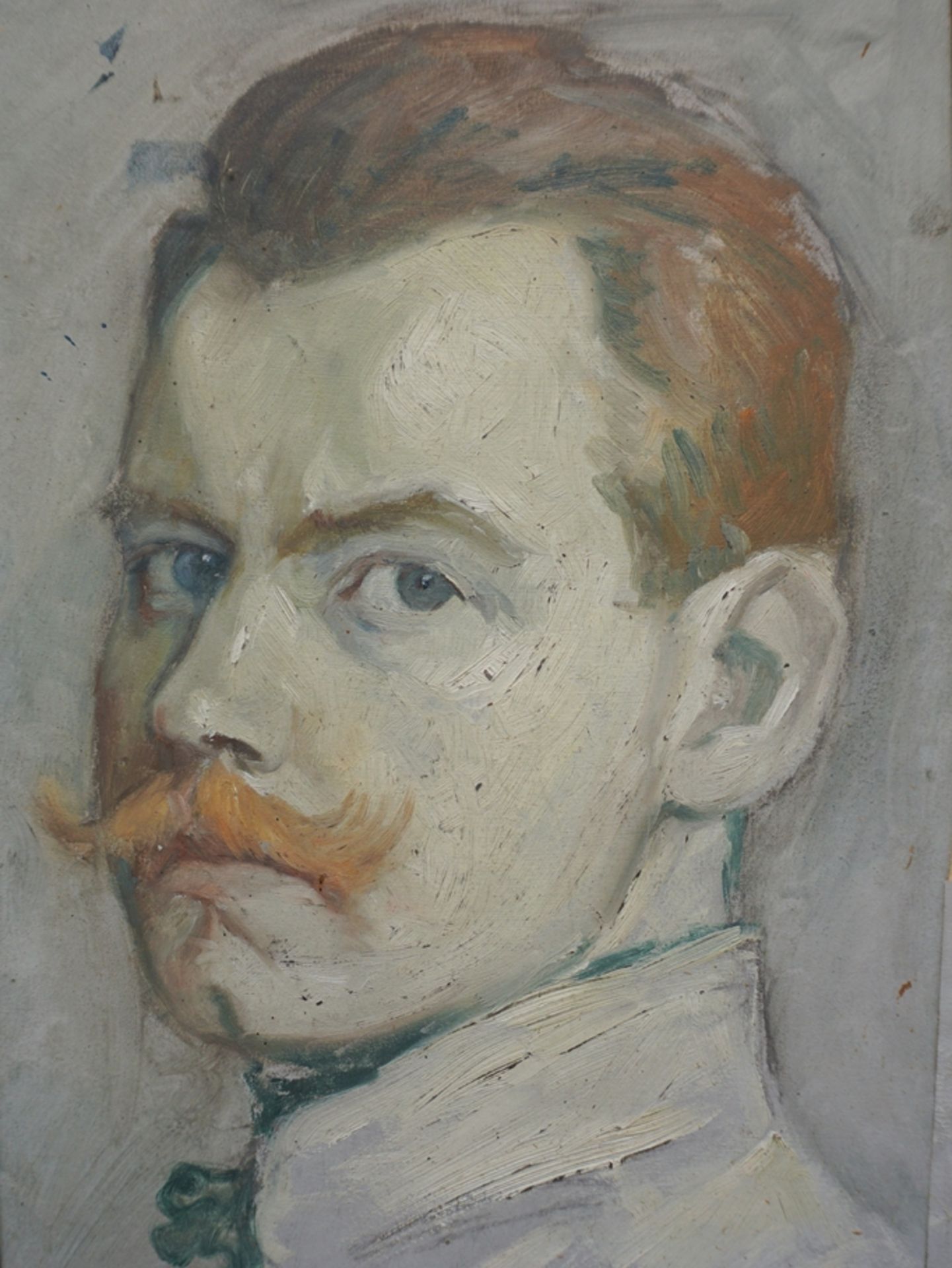 Otto Hänssgen (1885, Hassenhausen - 1956, Rethen), "Herrenporträt", 1920er Jahre, Öl/Papier/Hf.