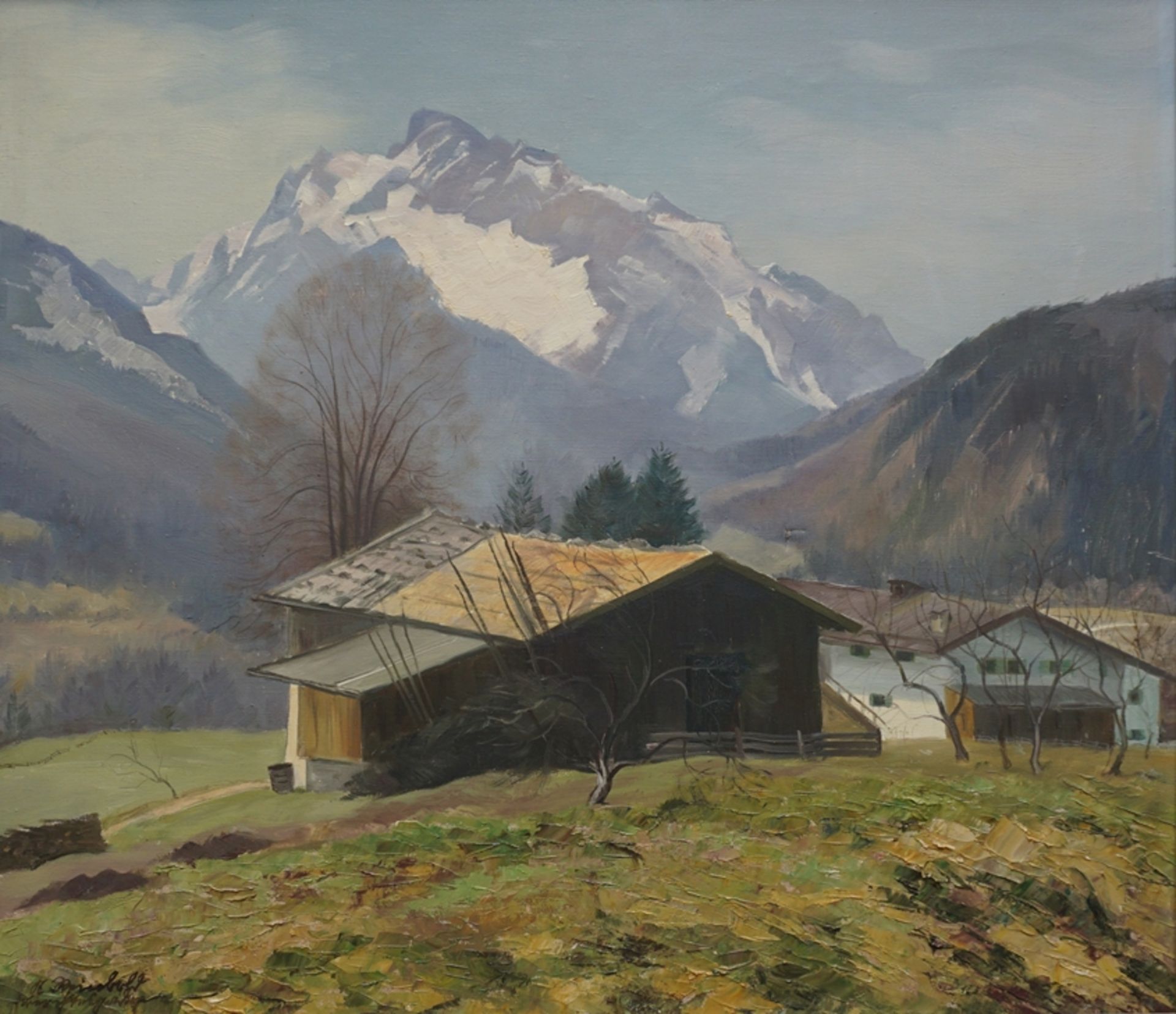 Anton Reinbold (1881-1968), "Alpenlandschaft bei Berchtesgaden", Öl/Lwd.