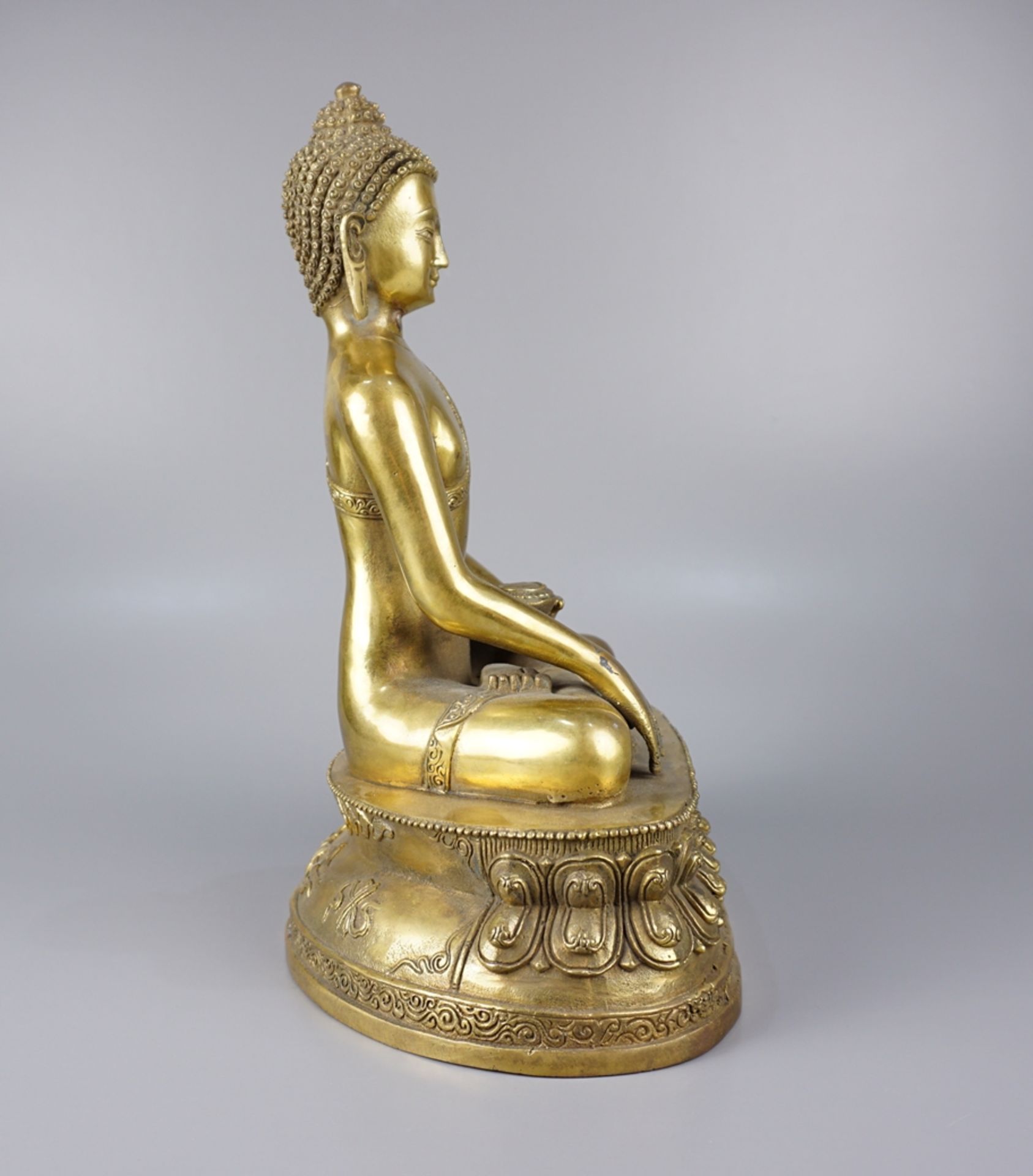 Buddafigur, sitzend, Bhumisparsha Mudra - die Erde berühren - Image 3 of 3