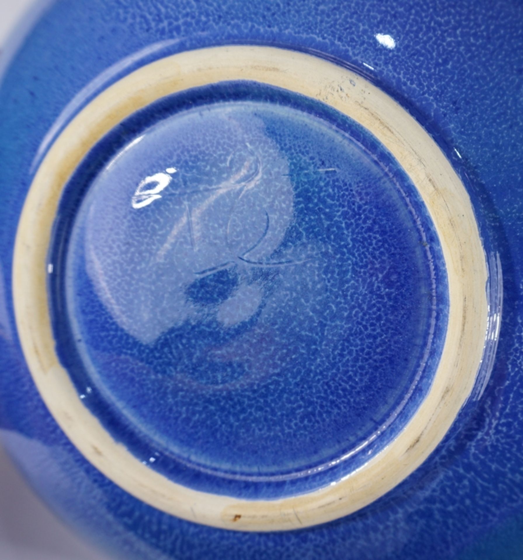 Obstschale, Sprenkelglasur in Blautönen - Bild 2 aus 2
