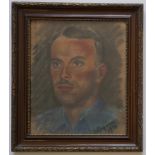 undeutl. signiert, "Herrenporträt", 1941, Pastell/Papier
