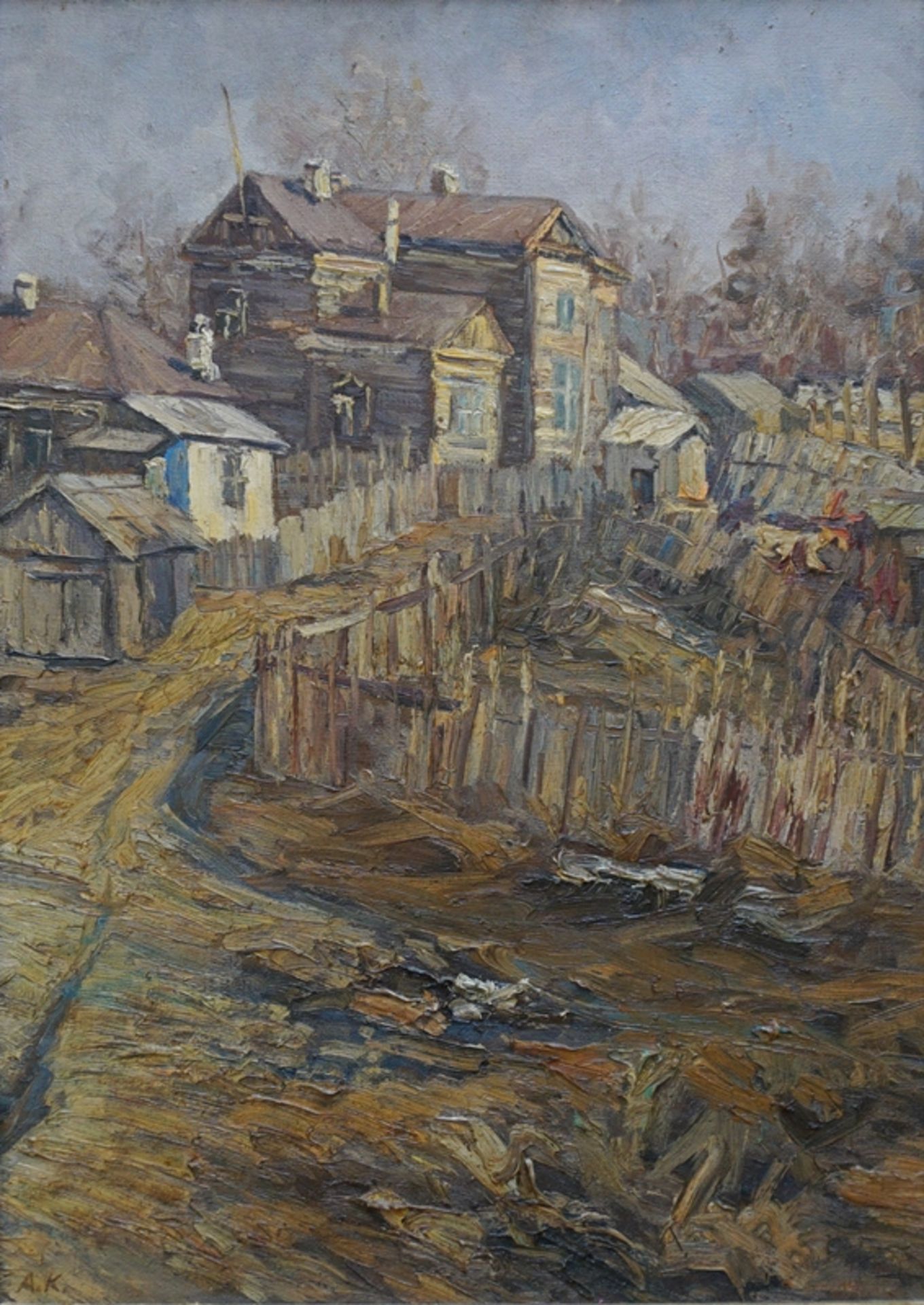 Alexander Klepikov (RUS), "Frühling in Kuzminki [Moskau]", 1967, Öl/Hf.