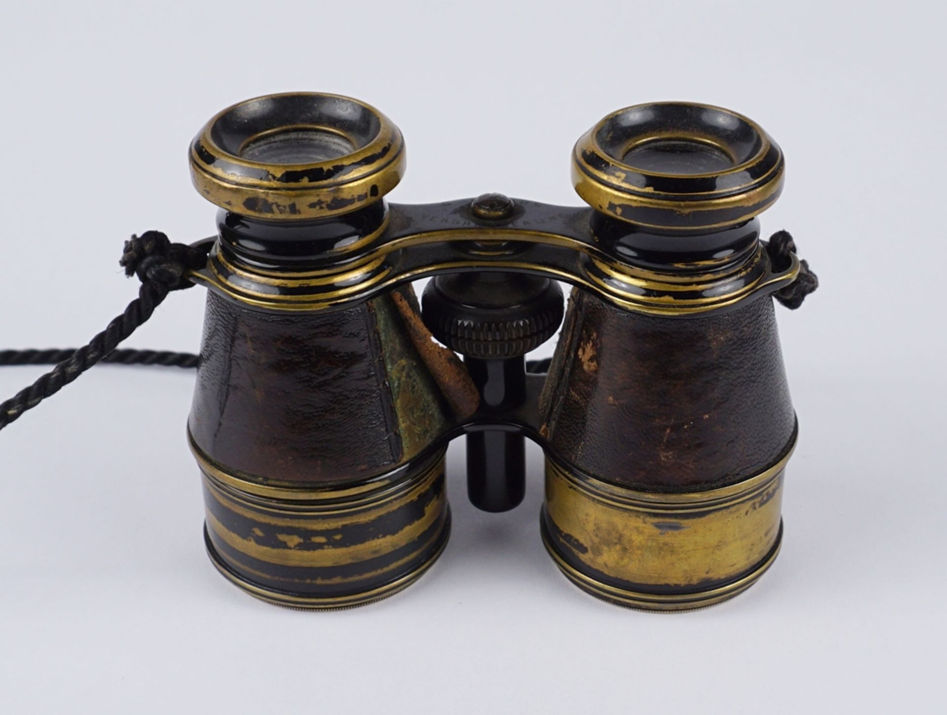 Fernglas, Messing, Lederummantelung, um 1900 - Bild 2 aus 2