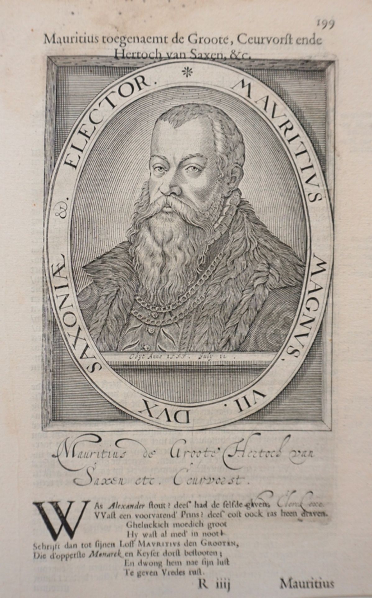 N. de Clerck, 2 Porträts sächsischer Adliger, ca. 1615, Kupferstiche - Image 2 of 5