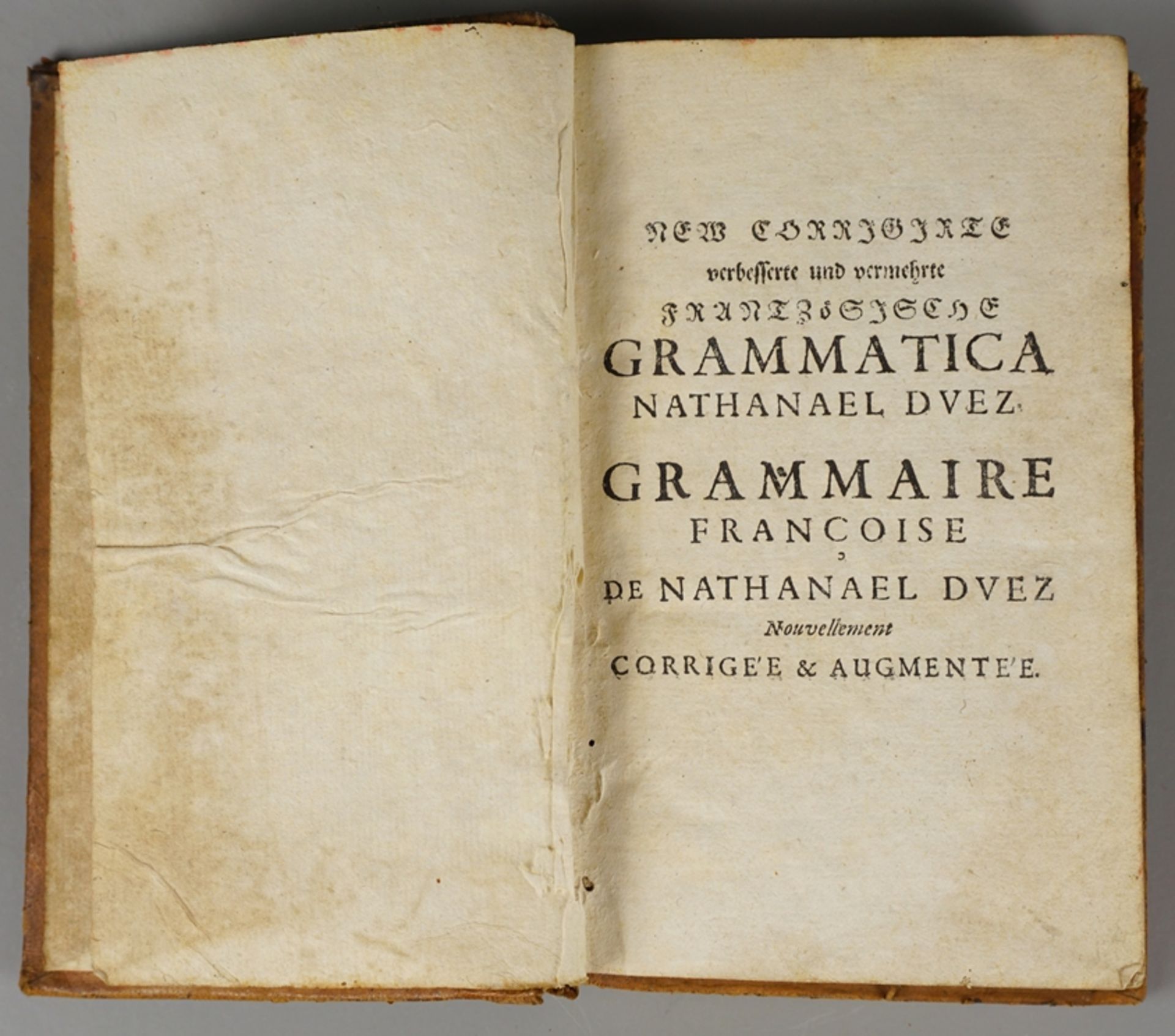 Nathaniel Dvez, Französische Grammatica, bey Johann Jacob Schmidt, zu Frankfurt, 1690 - Image 2 of 3