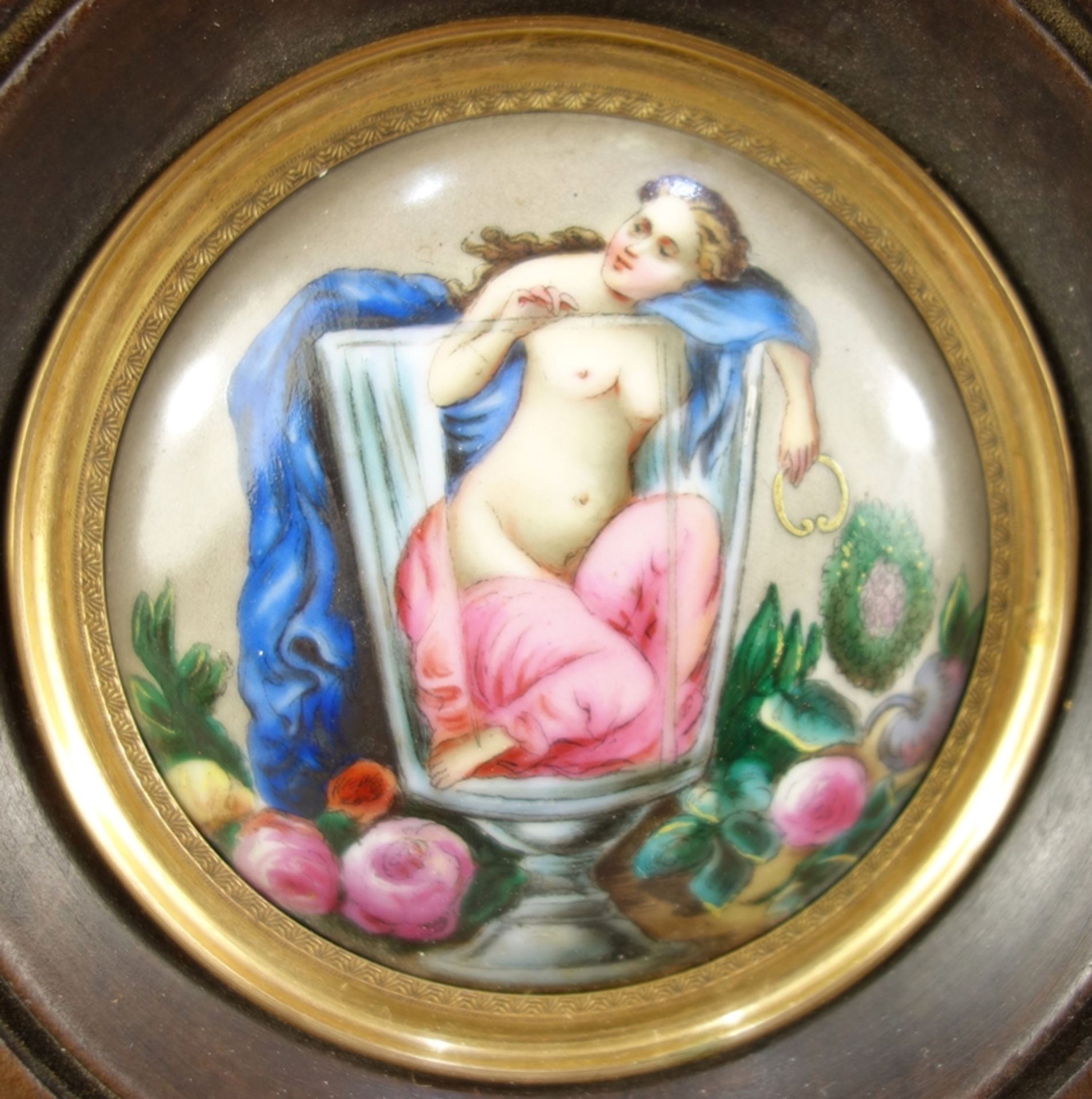Miniaturmalerei "Frauenakt im Glas", 19.Jh., D.6,6cm - Bild 2 aus 3