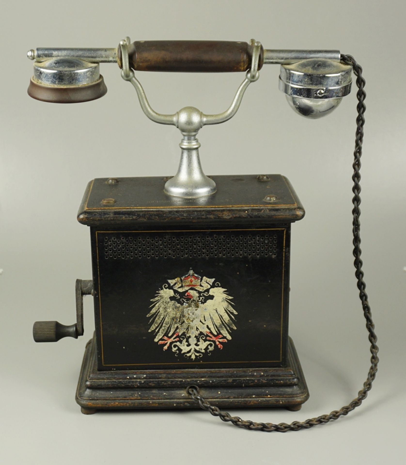 Kurbel-Telefon, Telephon- u.Telegraphenbau Anstalt "Richard Bosse&Co"., Berlin, Kaiserreich - Image 2 of 3